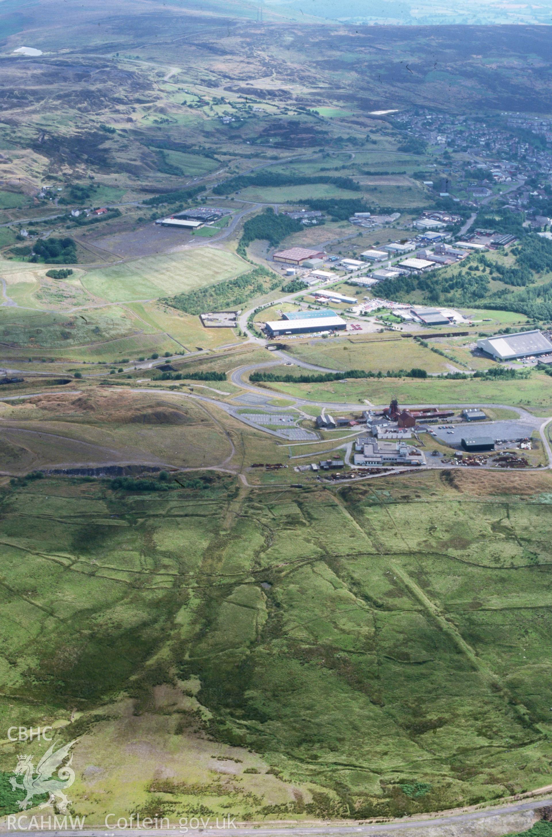 Slide of RCAHMW colour oblique aerial photograph of Big Pit Coal Mine, Blaenavon, taken by C.R. Musson, 24/7/1998.