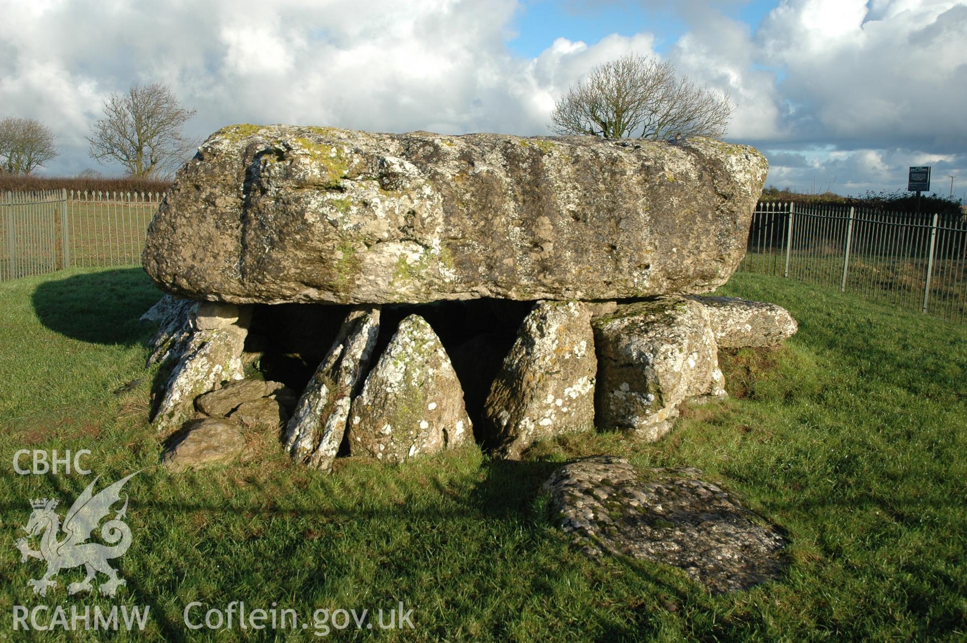 Lligwy Burial Chamber, field stones near chamber from east.