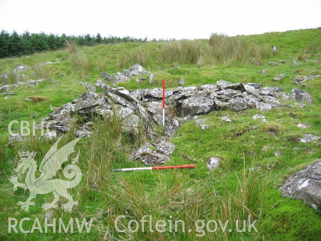 Digital colour photograph of a cairn at Pen y Garn taken on 28/06/2007 by K. Laws during the Llanegryn Upland Survey undertaken by Engineering Archaeological Services Ltd.