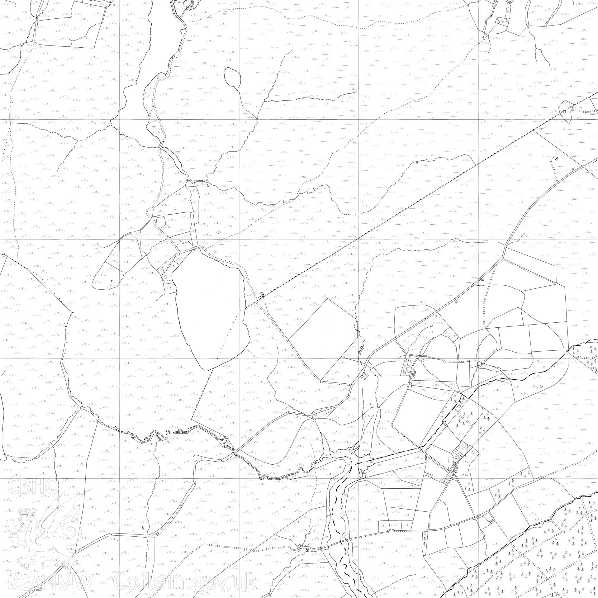 Digital copy of Ordnance Survey map extract showing the survey area. Map reference SH95NW.