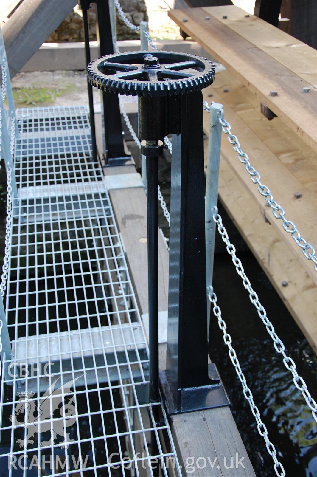 Digital image relating to Melingriffith Water Pump: Detail of lifting mechanism and pedestal.
