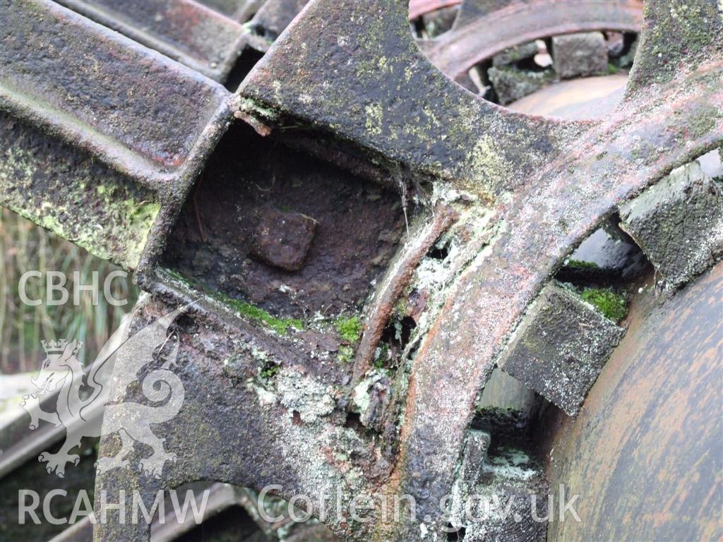 Digital image relating to Melingriffith Water Pump: Enlarged view showing the condition of the wheel hub and shaft.