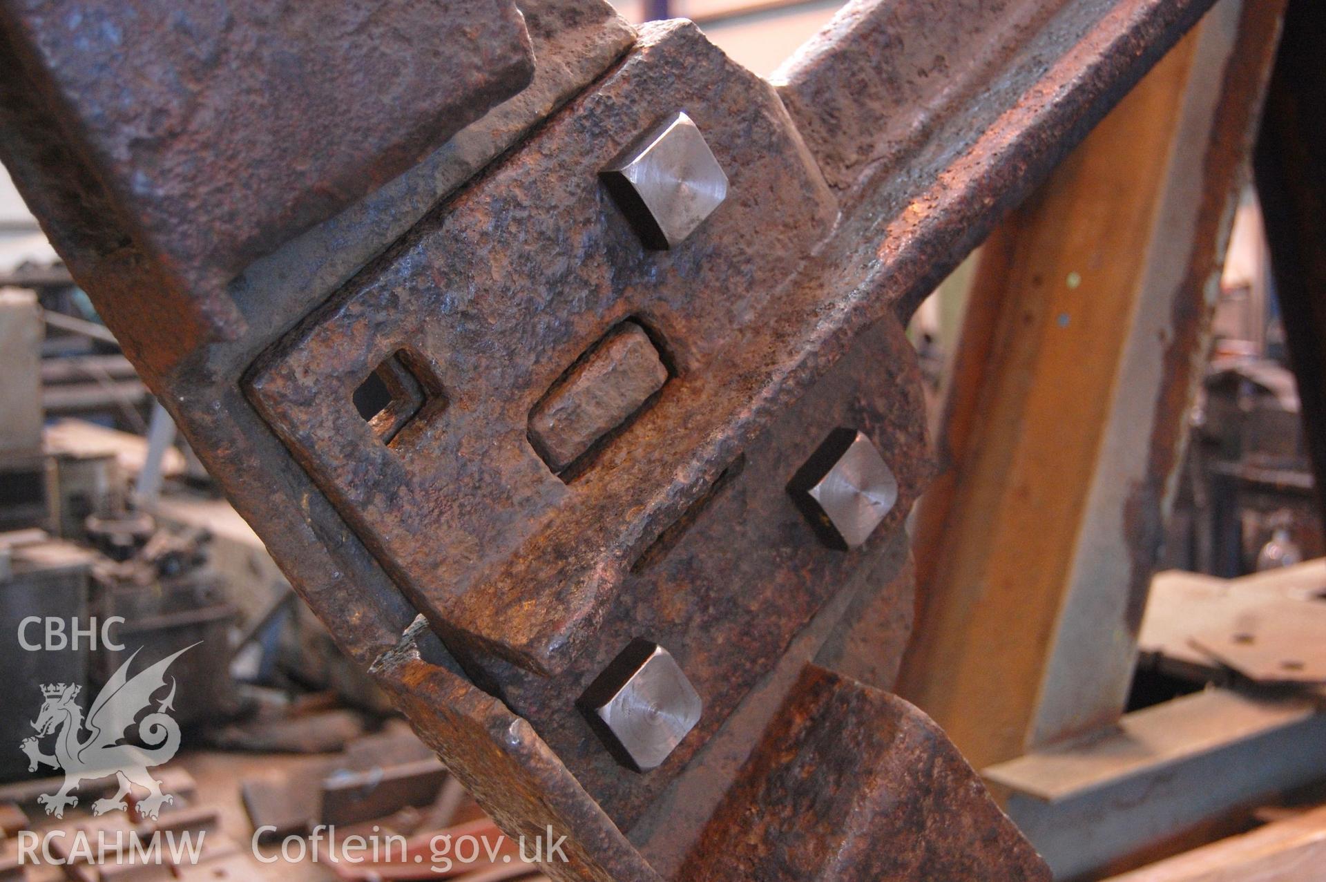Digital image relating to Melingriffith Water Pump: Enlarged view showing replacement square head bolts.