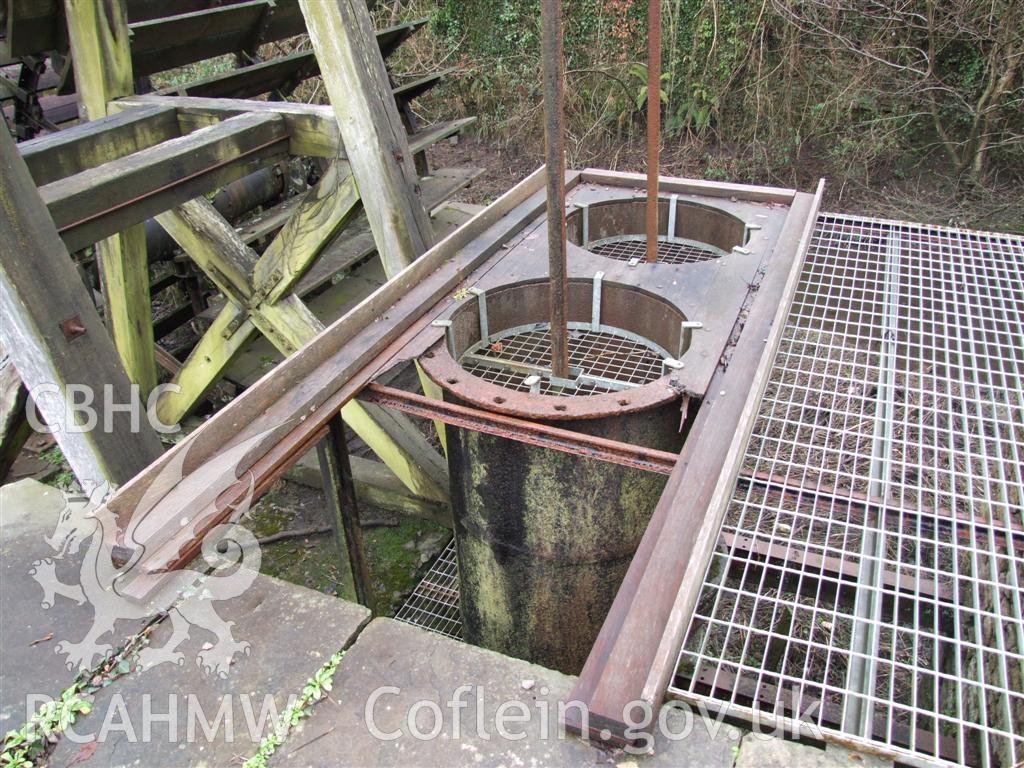 Digital image relating to Melingriffith Water Pump: Remains of the original timber launder above the pump cylinders.