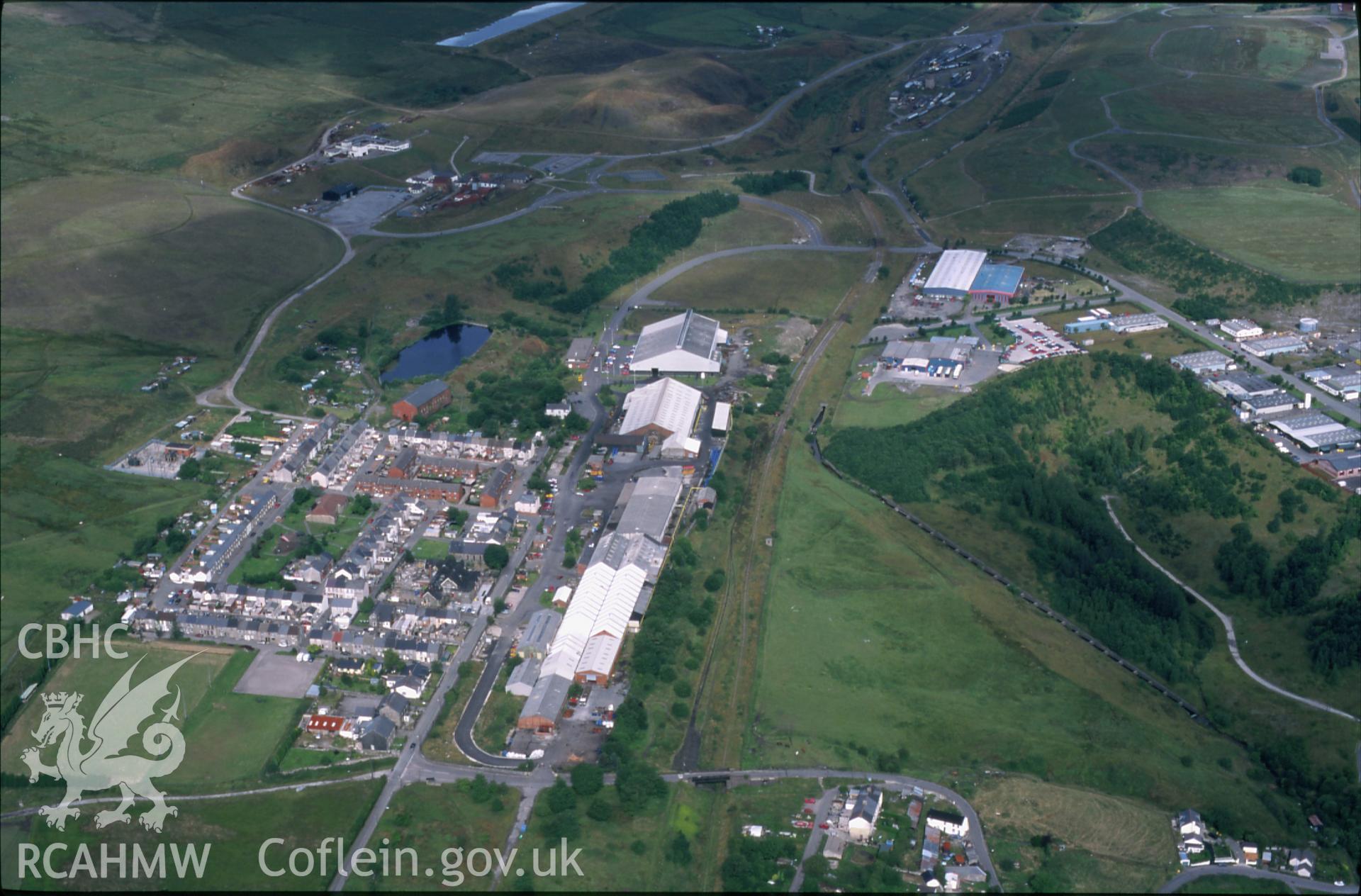 Slide of RCAHMW colour oblique aerial photograph of Forgeside, Blaenavon, taken by C.R. Musson, 24/7/1998.