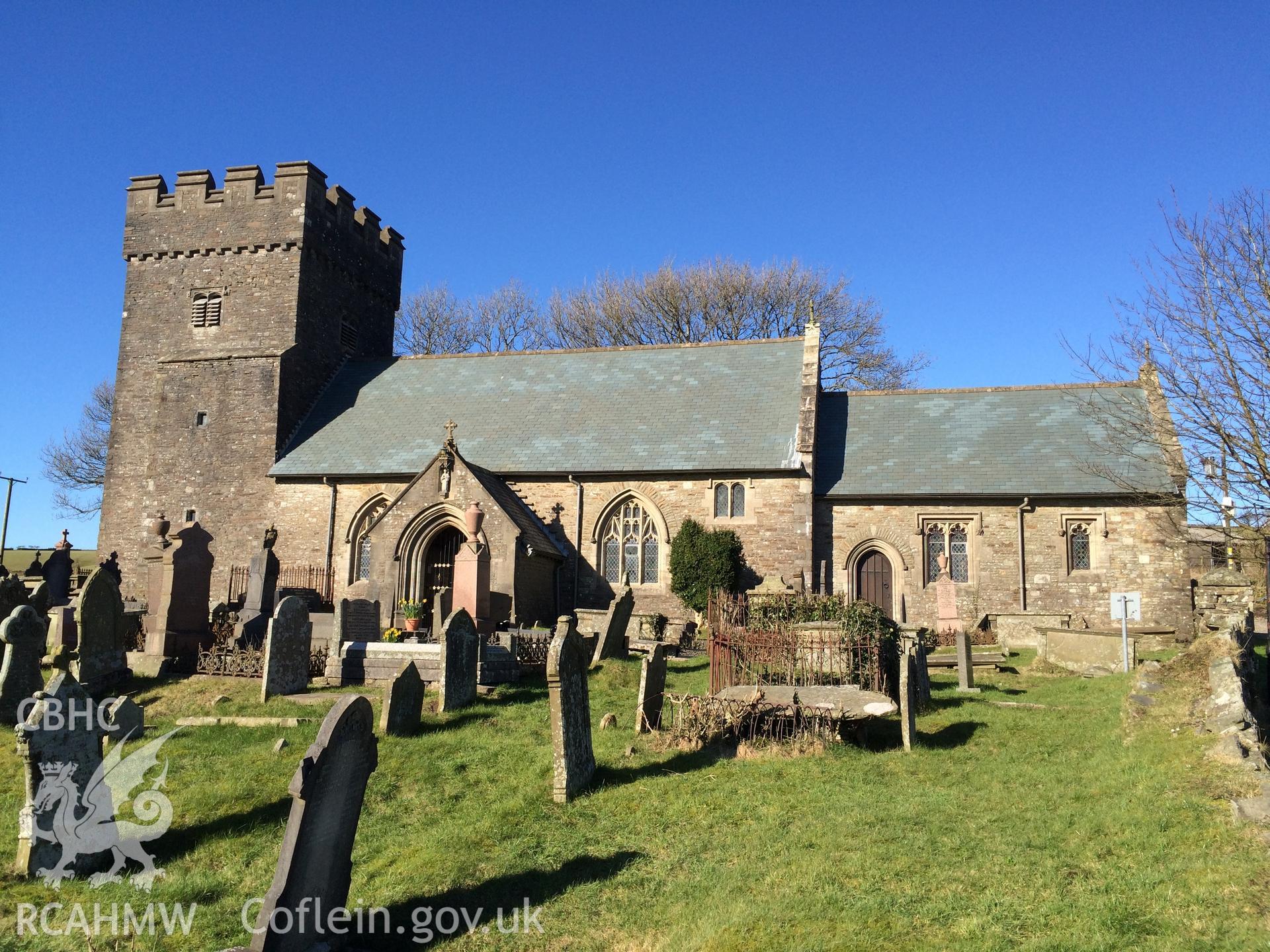 Colour photo showing Llangeinor Church, taken by Paul R. Davis, 24th February 2016.