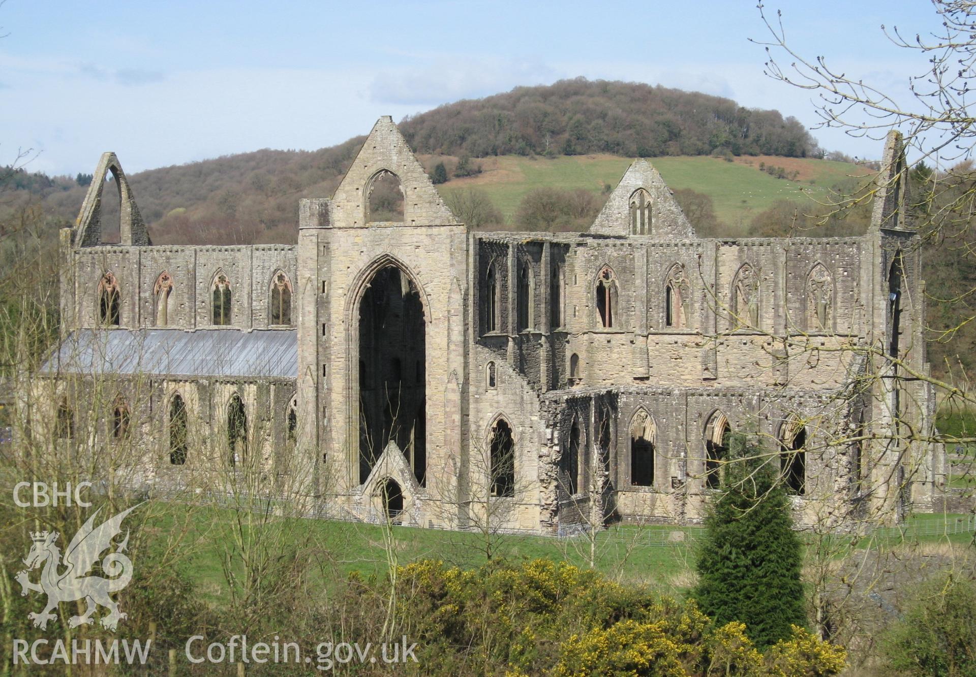 Colour photo showing Tintern Abbey,  produced by Paul R. Davis, 4th January 2007.