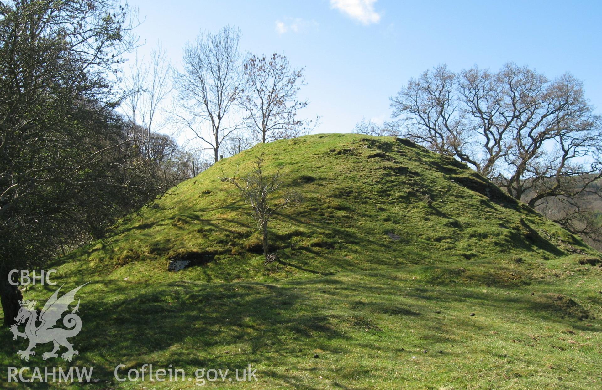 Colour photo of Aberedw Castle Mound, taken by Paul R. Davis, 24th January 2007.