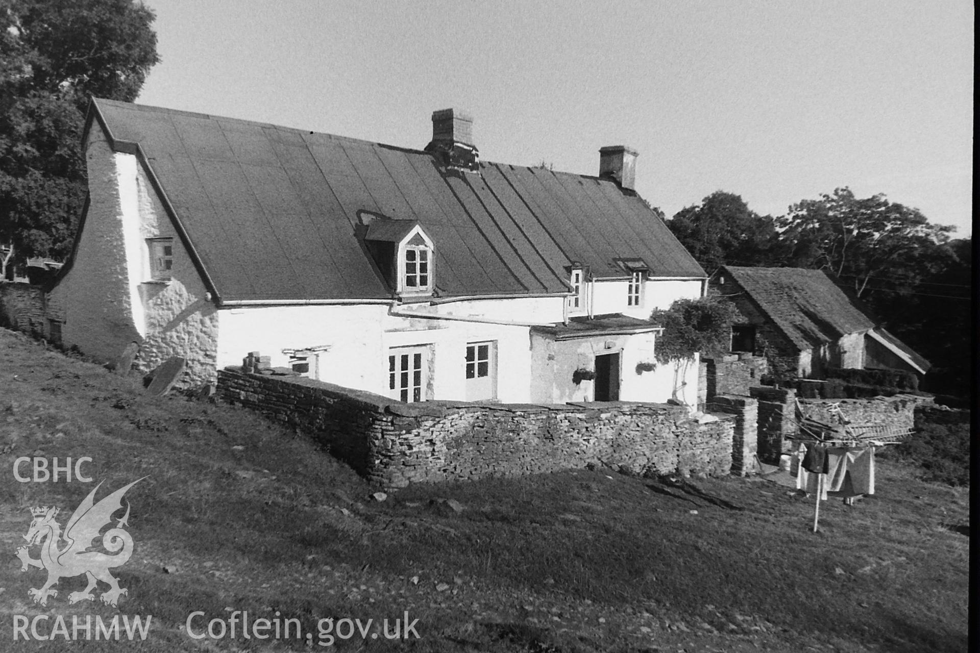 Black and white photo showing Rhyswg Fawr, taken by Paul R. Davis, undated.