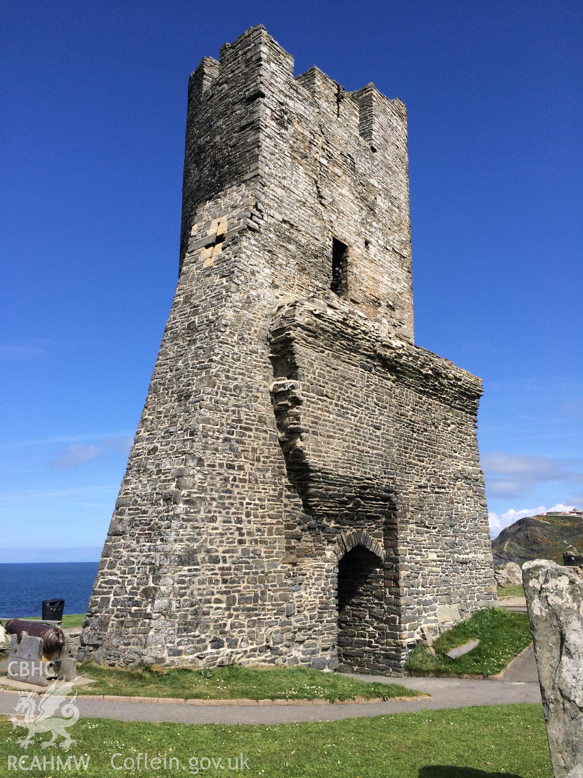 Colour photo showing Aberystwyth Castle, produced by  Paul R. Davis,  23rd April 2017.