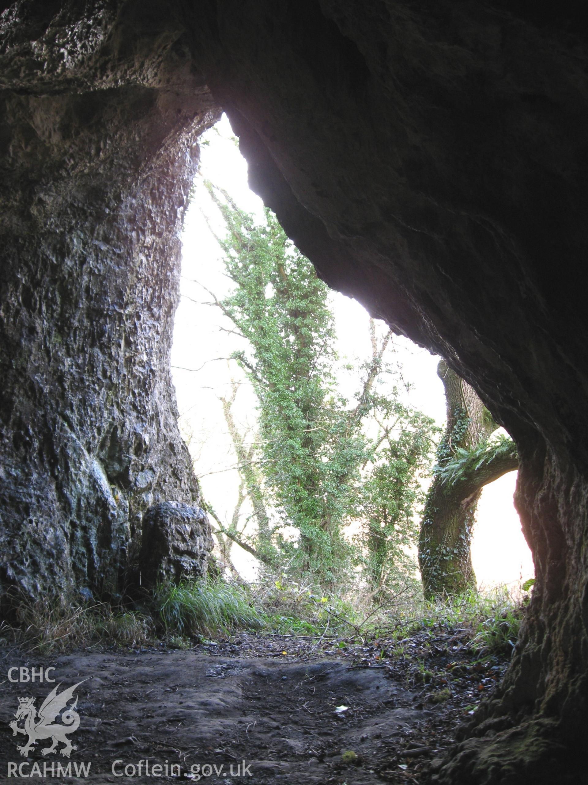 Colour photo showing Hoyles Mouth Cave, taken by Paul R. Davis and dated 1st January 1980.