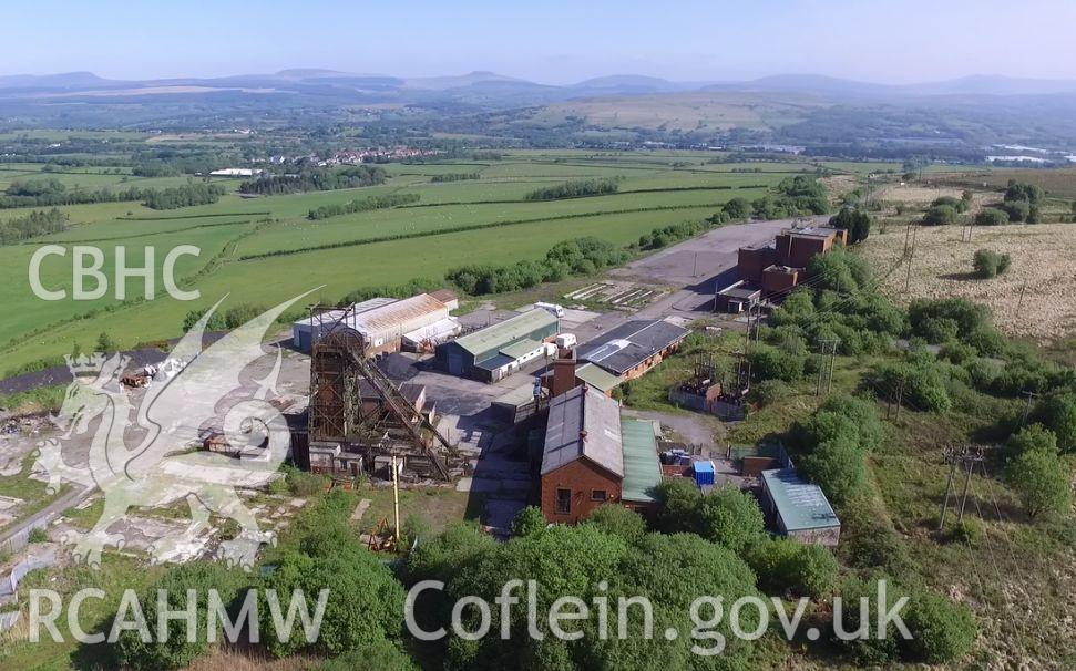 Colour aerial photo showing Tower Colliery, taken by Paul R. Davis,  c.2016.