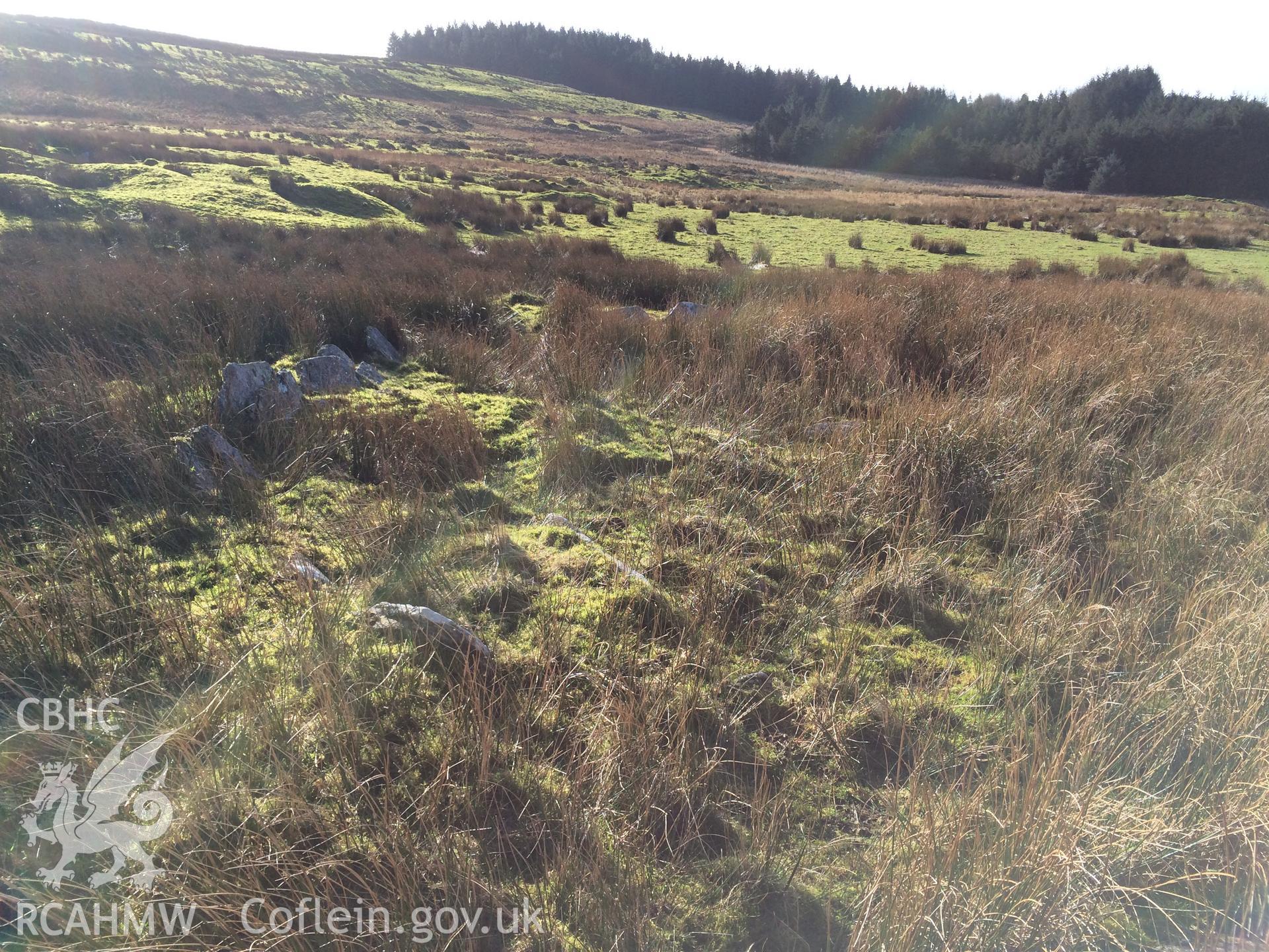 Colour photo showing Carn Caca cairn, taken by Paul R. Davis, 30th January 2016.