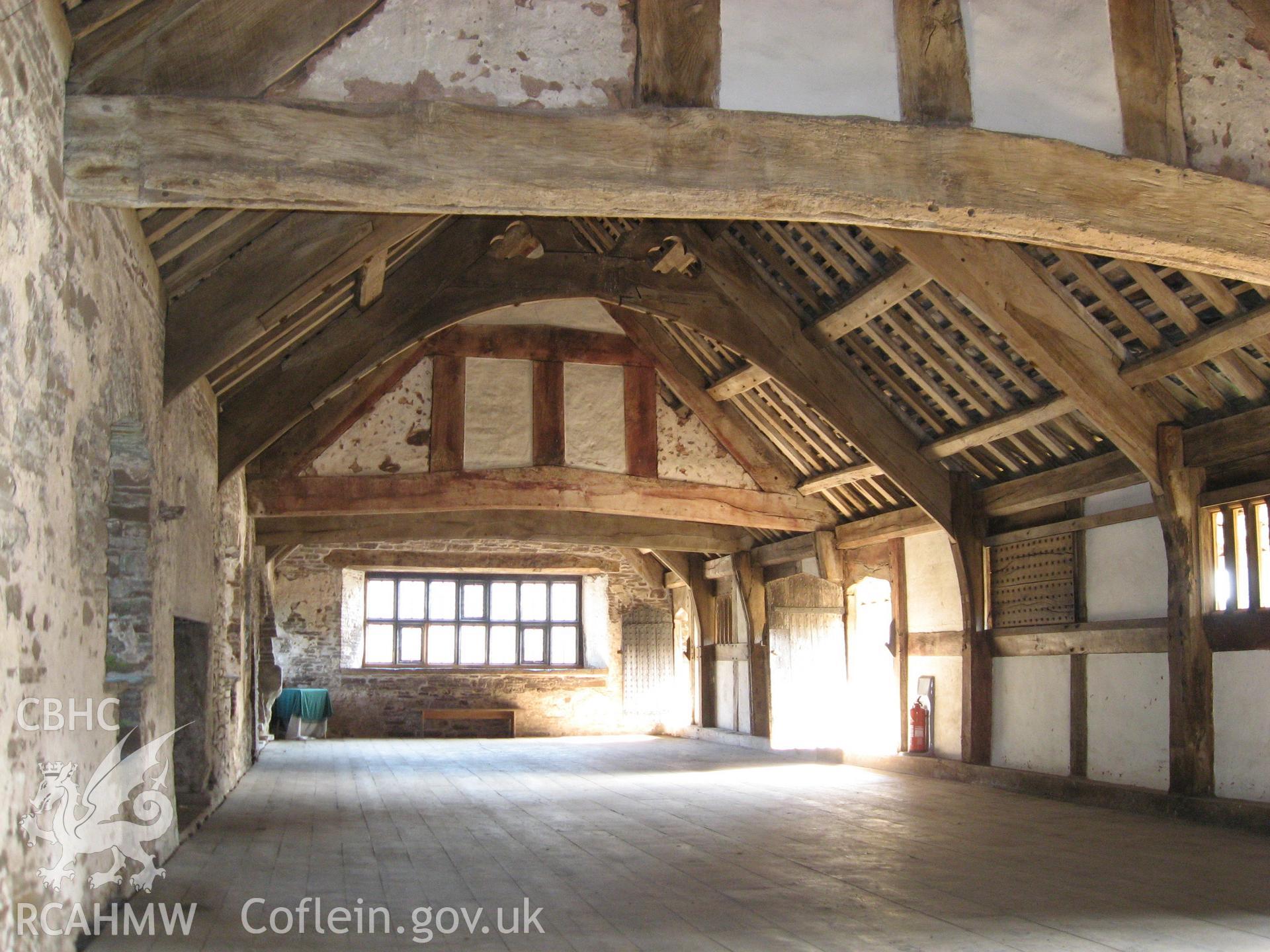 Colour photo showing an interior view of the first floor at Tretower Court, taken by Paul R. Davis, 1st January 1980.