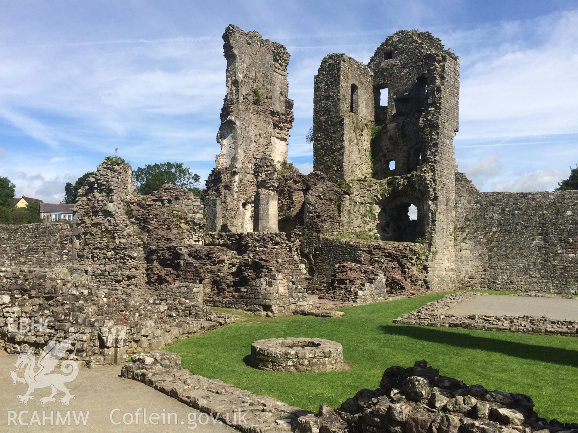 Colour photo showing Coity  Castle, produced by  Paul R. Davis, 13th August 2016.