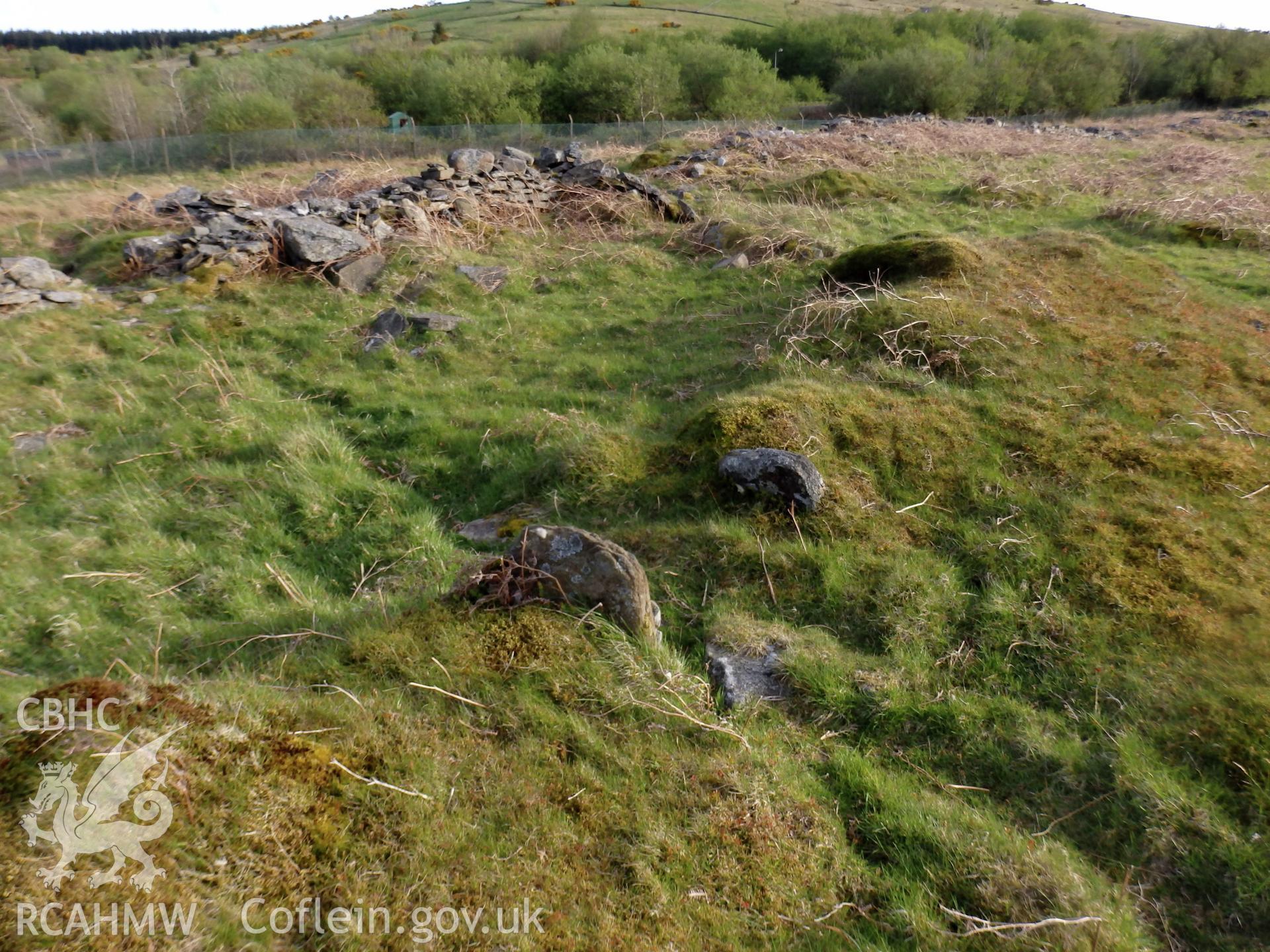 Colour photo showing Mynydd y Gelli (site 33), associated with a report on early Rhondda houses, compiled by Paul R. Davis, c.2016.