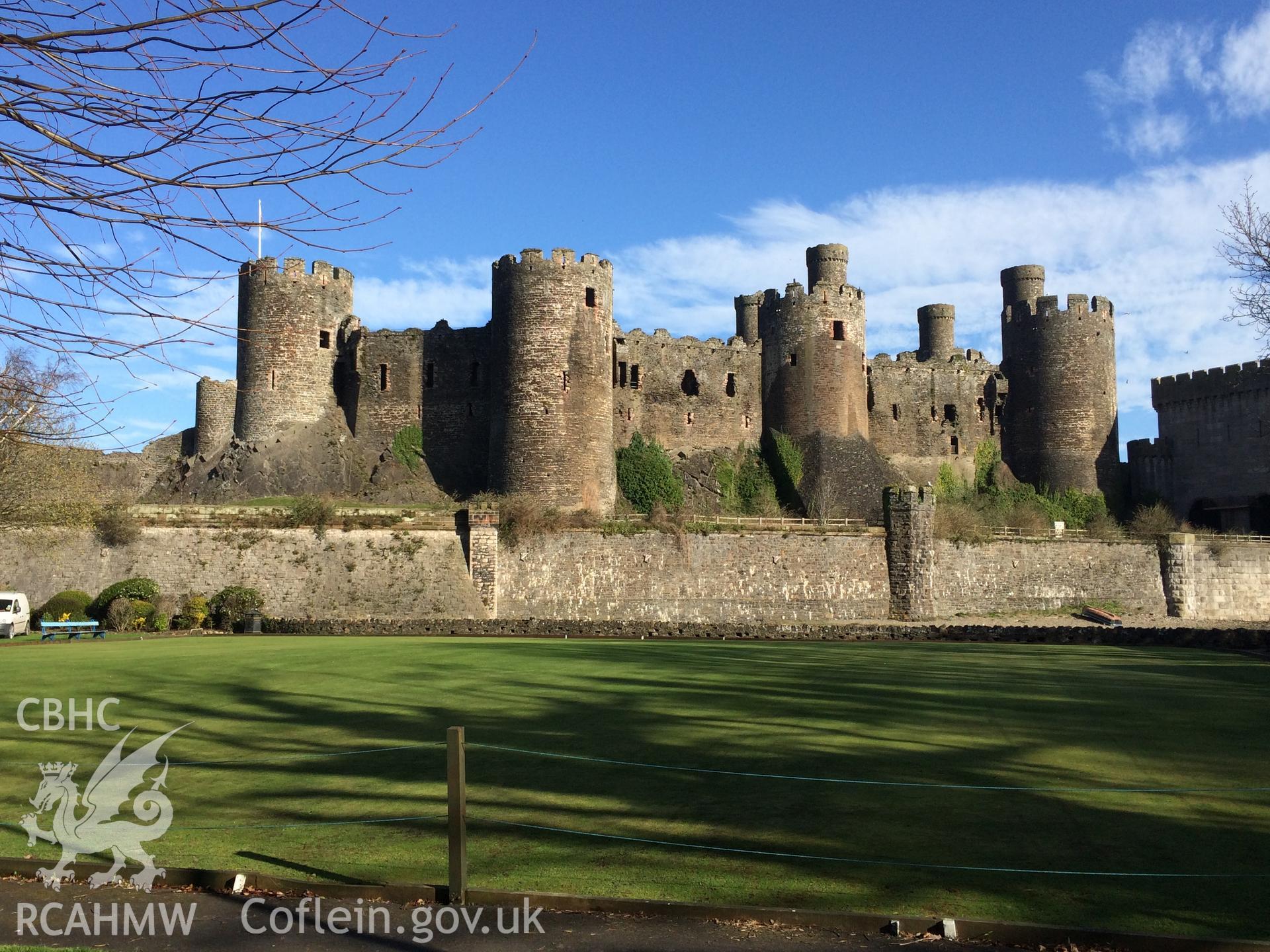 Colour photo showing Conwy  Castle, produced by  Paul R. Davis, 15th March 2017.