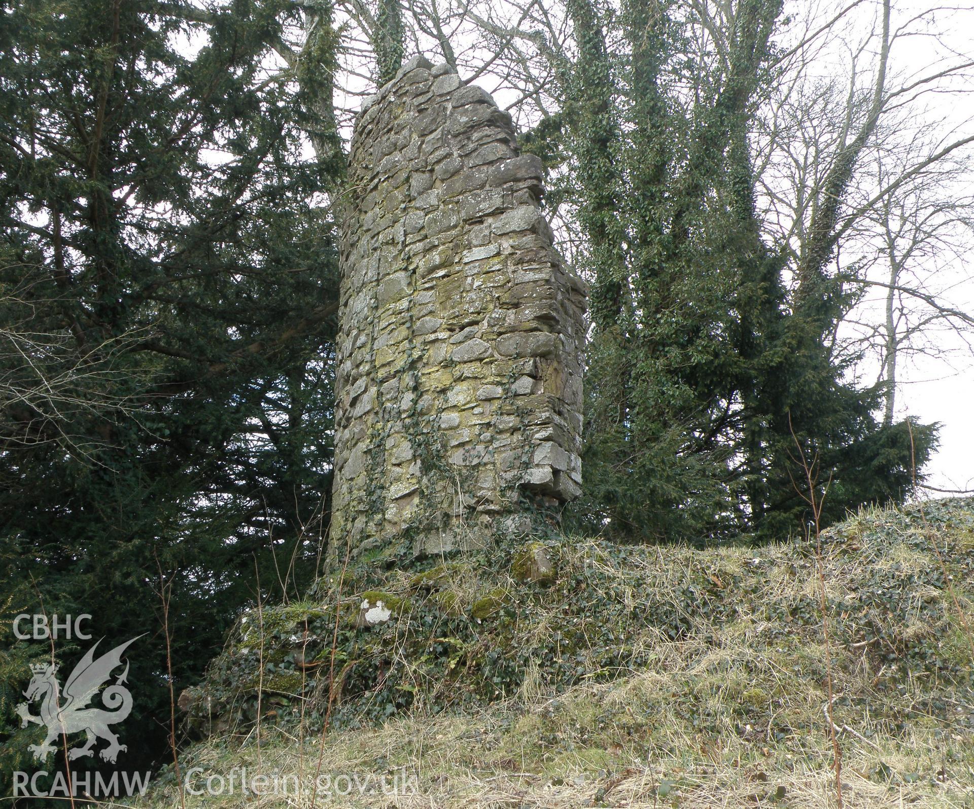 Colour photo of Aberyscir Castle, taken by Paul R. Davis, 13th March 2010.
