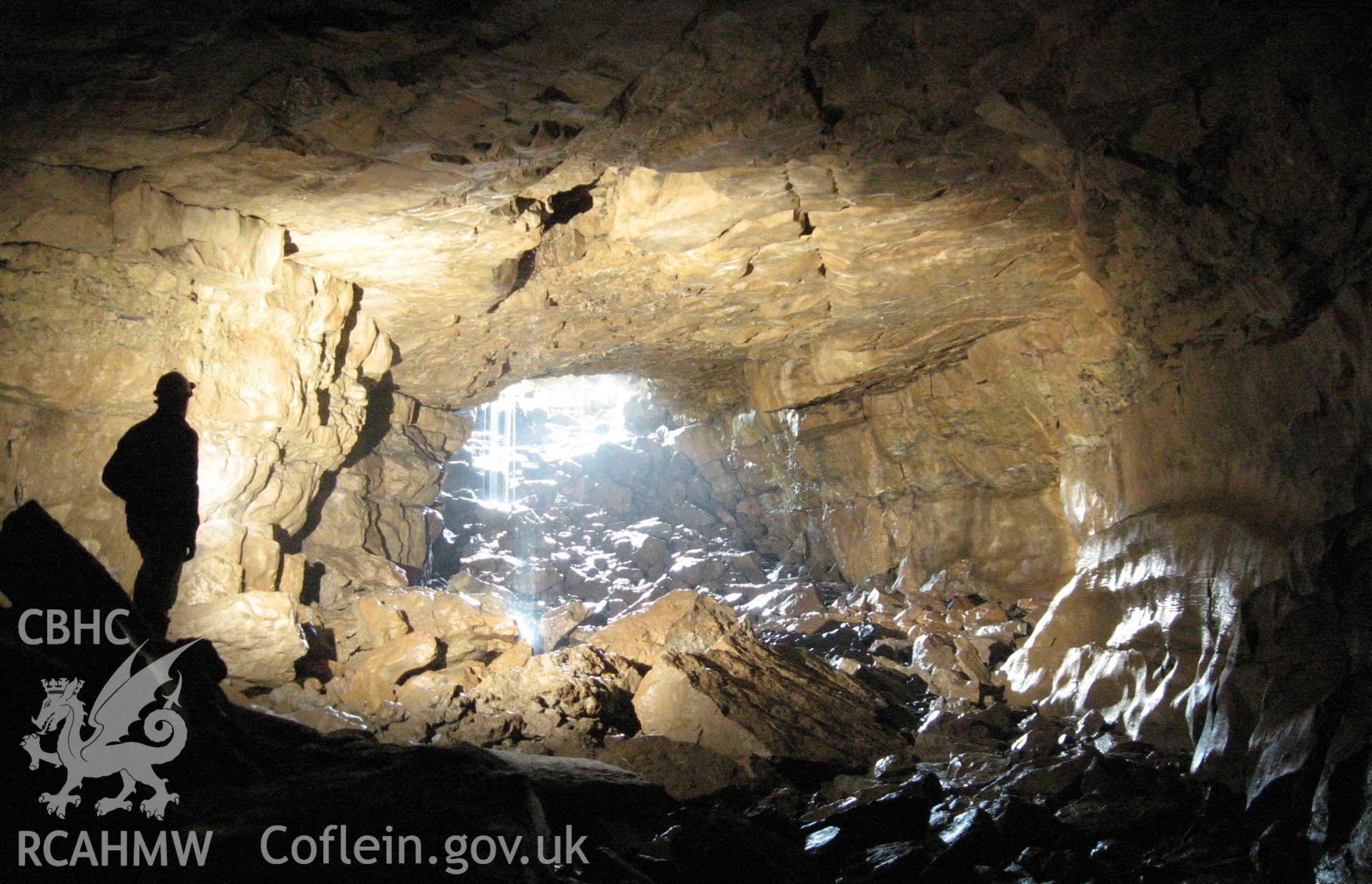 Colour photo of Eglwysfaen Cave, taken by Paul R. Davis and dated 25th June 2008.