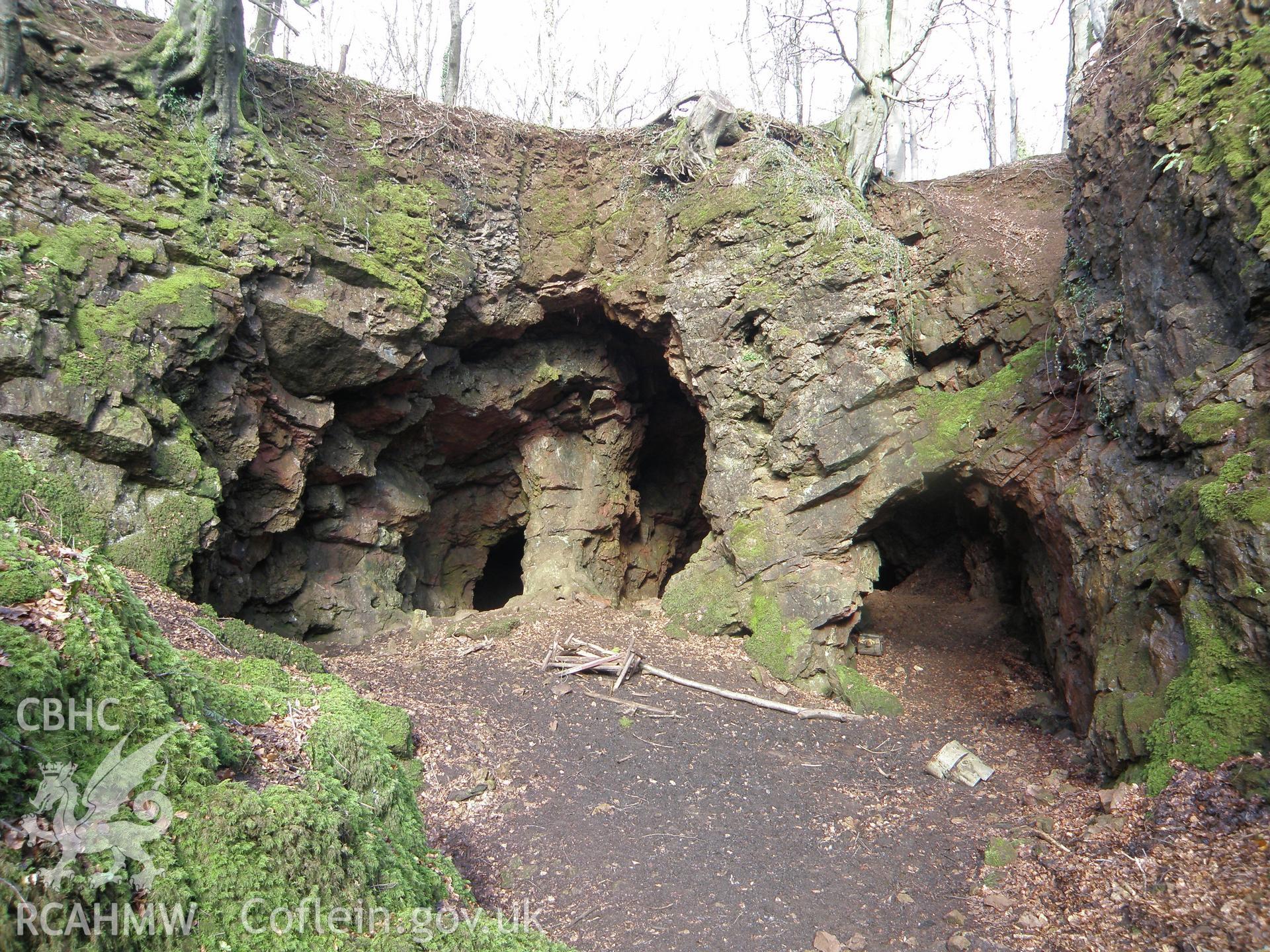 Colour photo showing Tongwynlais Iron Mines, taken by Paul R. Davis, 10th March 2012.