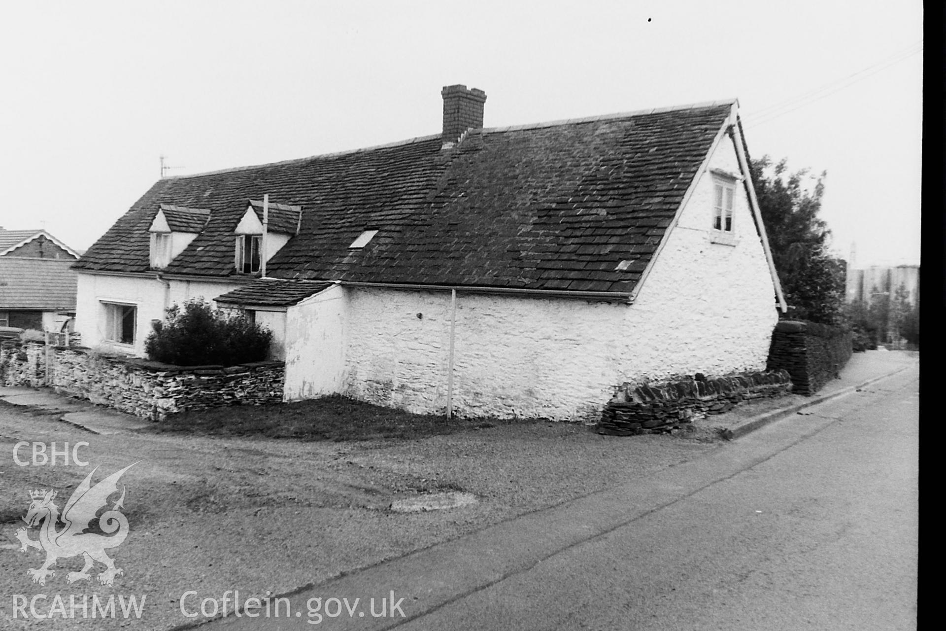 Black and white photo showing Penrhiwlas, taken by Paul R. Davis, undated.
