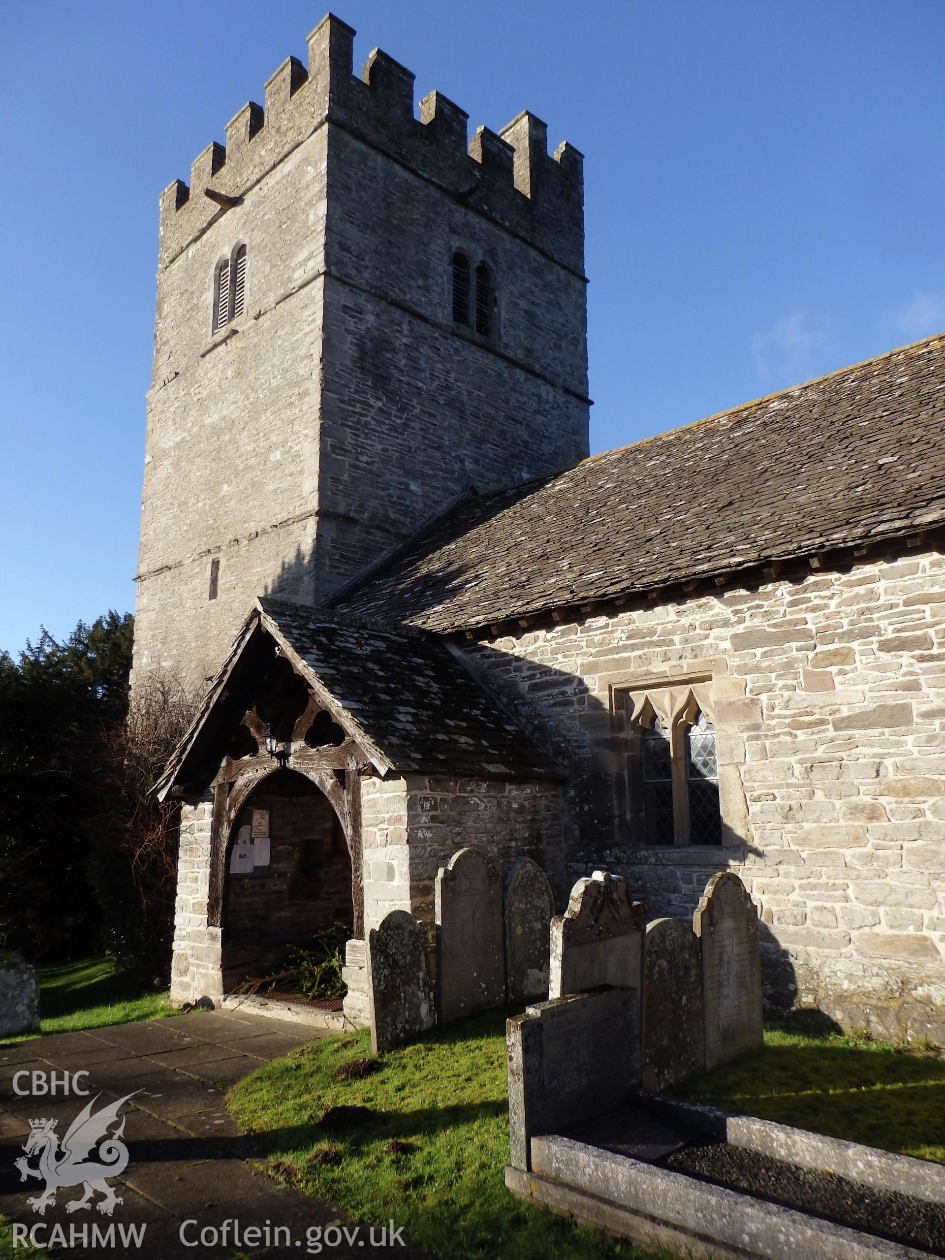 Colour photo of Crickadarn Church, taken by Paul R. Davis, 13th December 2014.