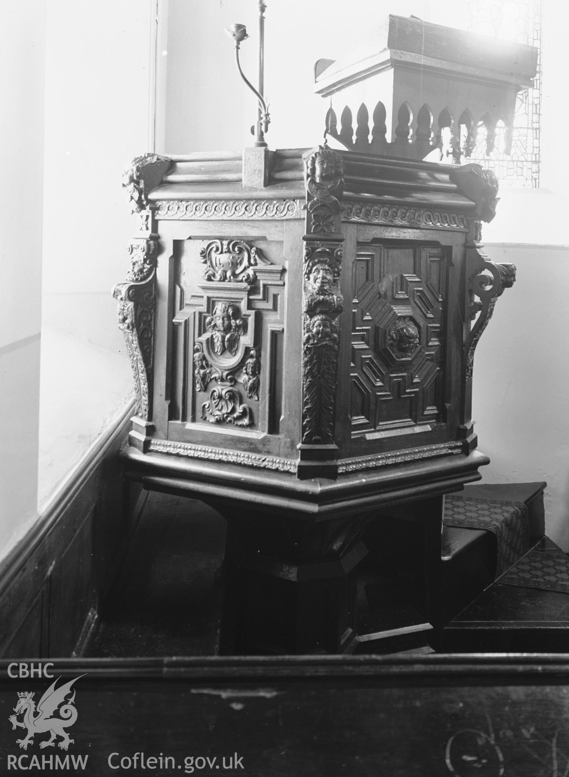Interior view showing the pulpit.
