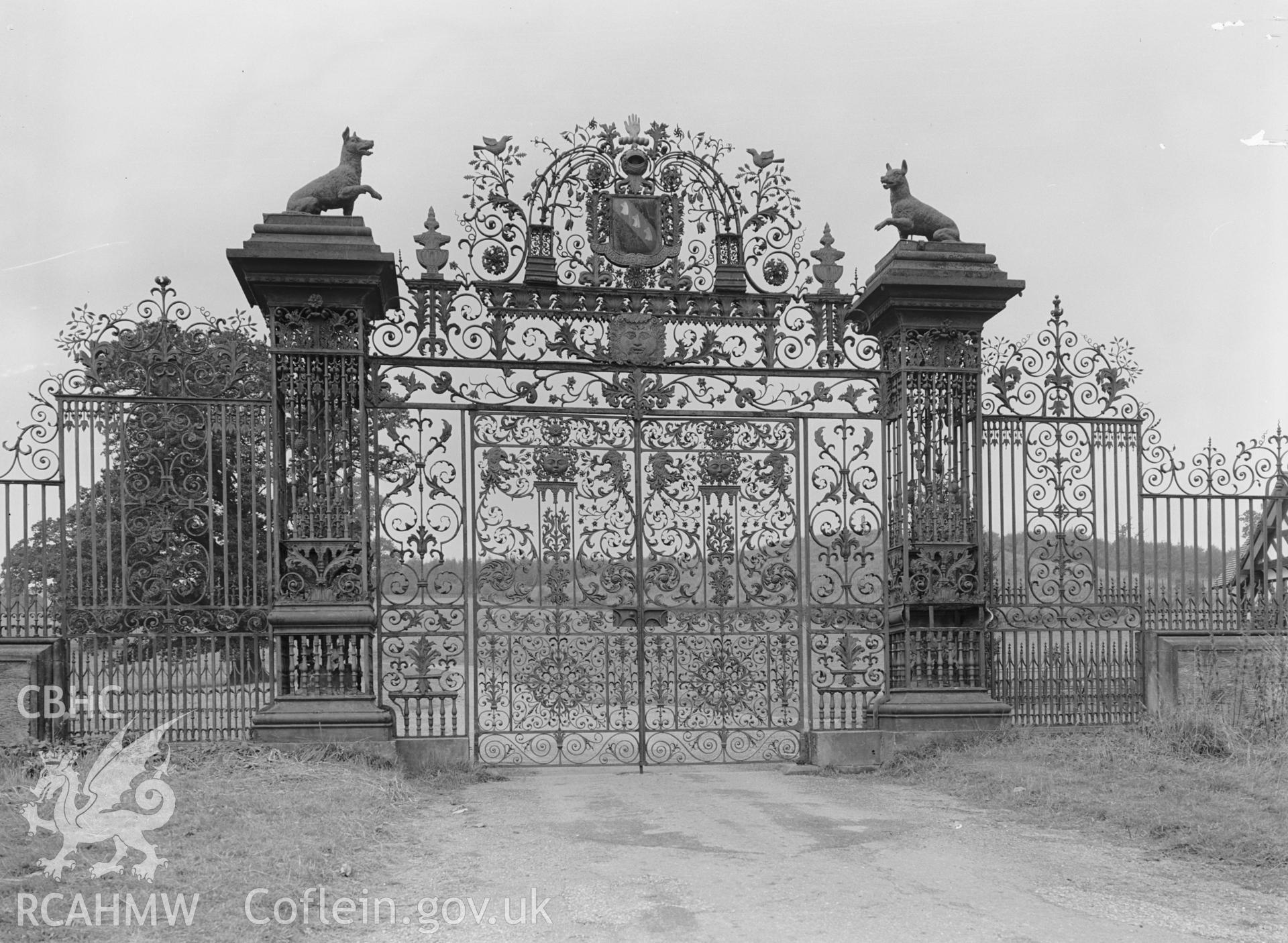 East side of the main gates.
