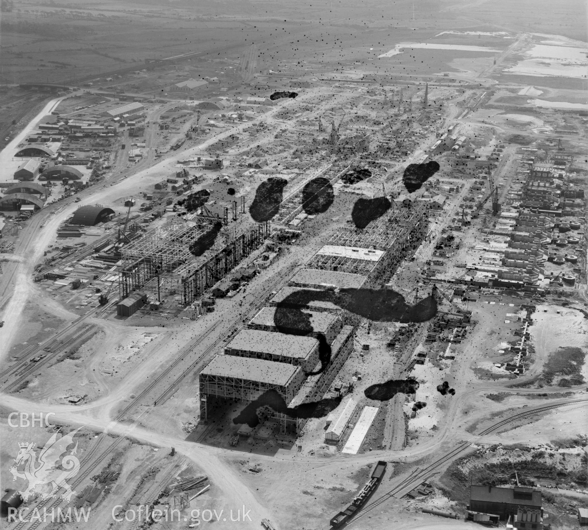View of Abbey Steelworks, Port Talbot under construction