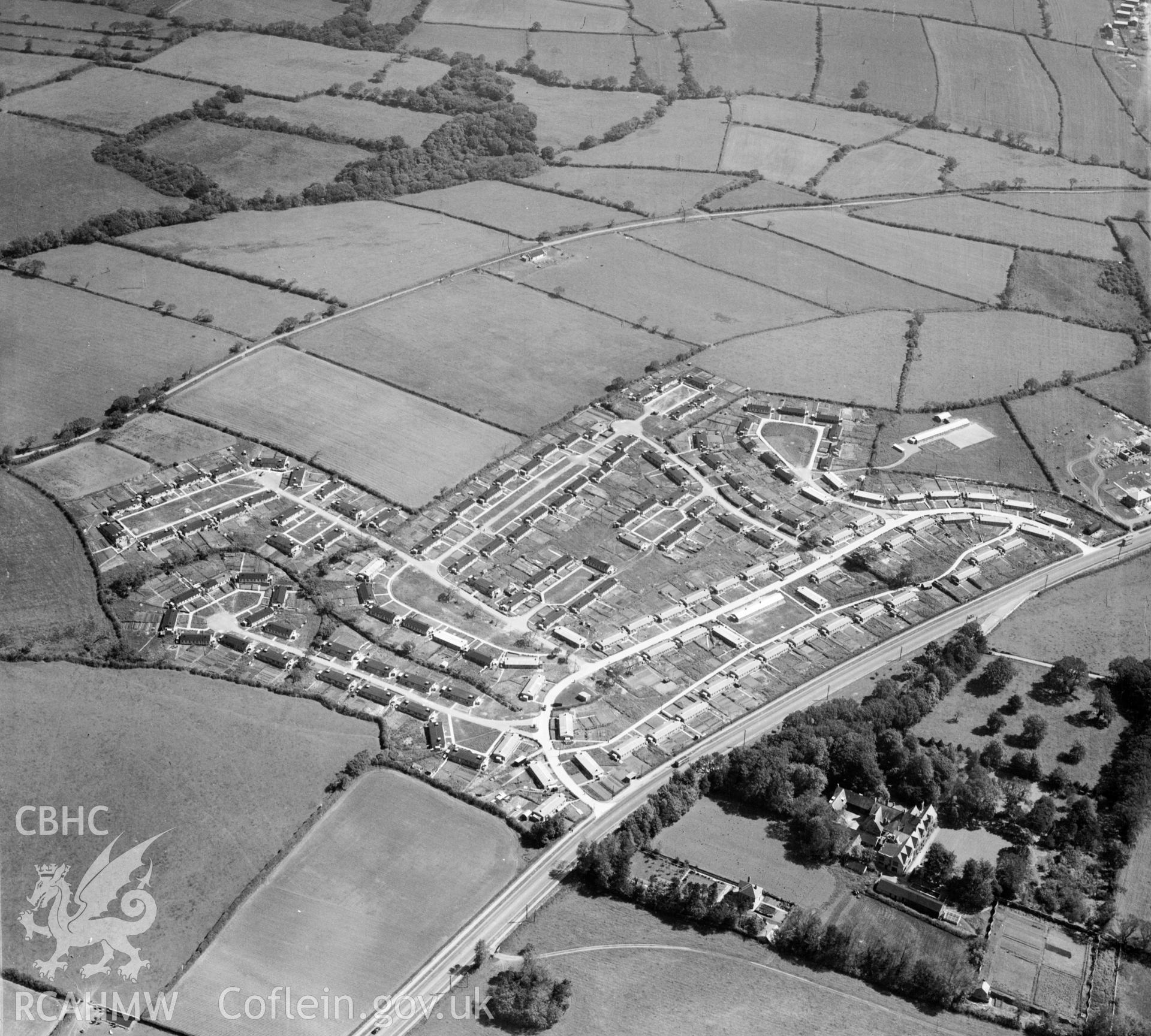 View of prefab housing estate, later rebuilt as Bryntirion, Bridgend