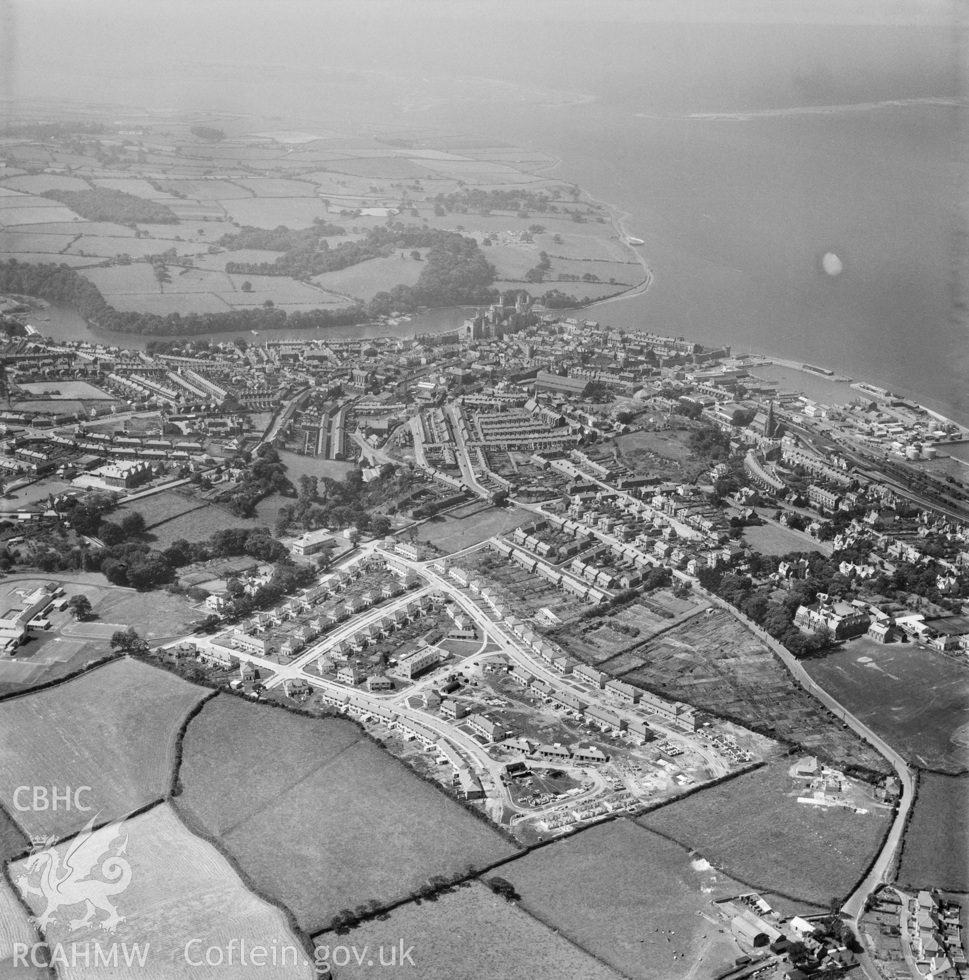 General view of Caernarfon showing new housing