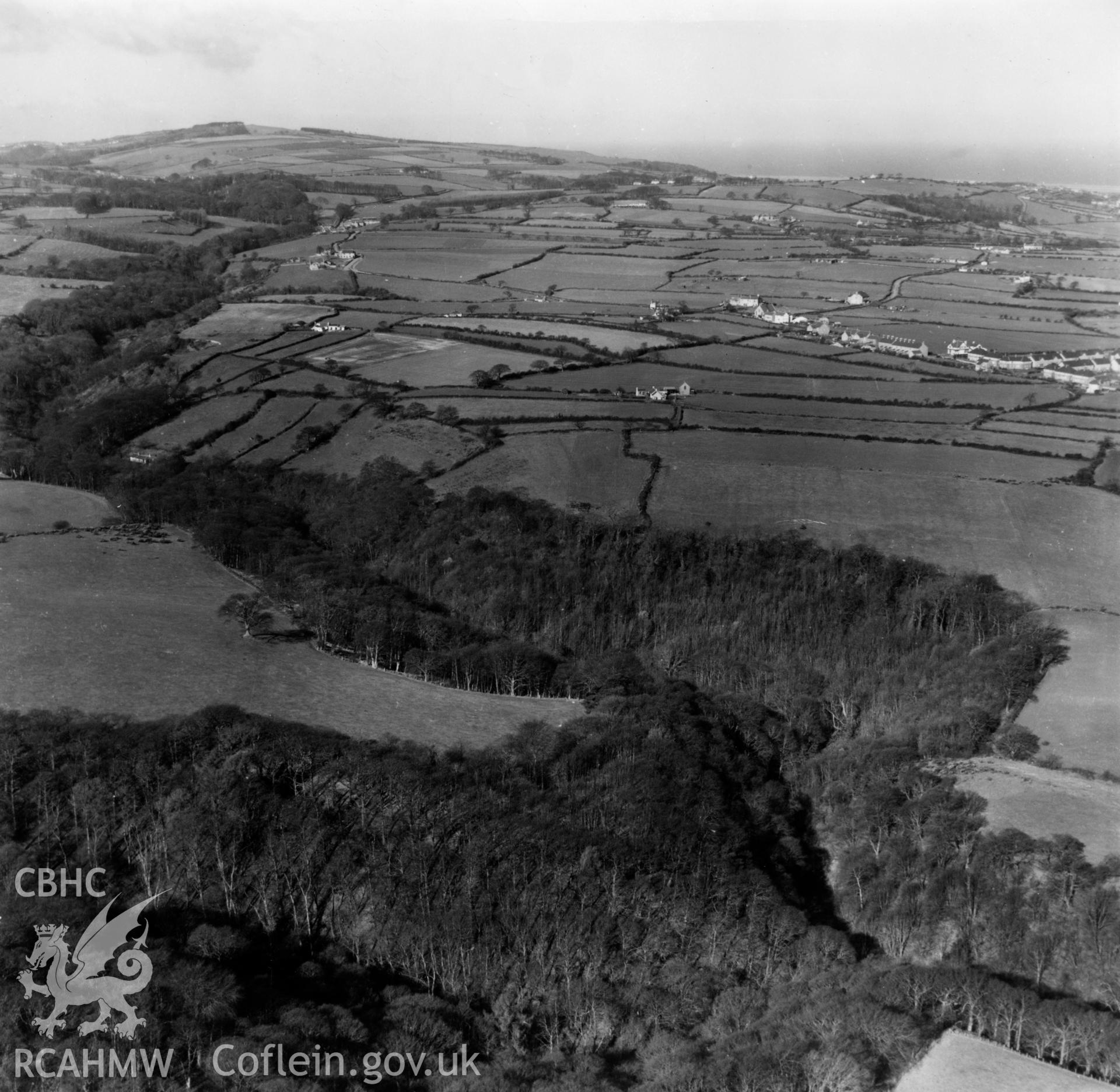 View of Garth Dingle near Penyffordd looking towards Point of Ayr. Oblique aerial photograph, 5?" cut roll film.