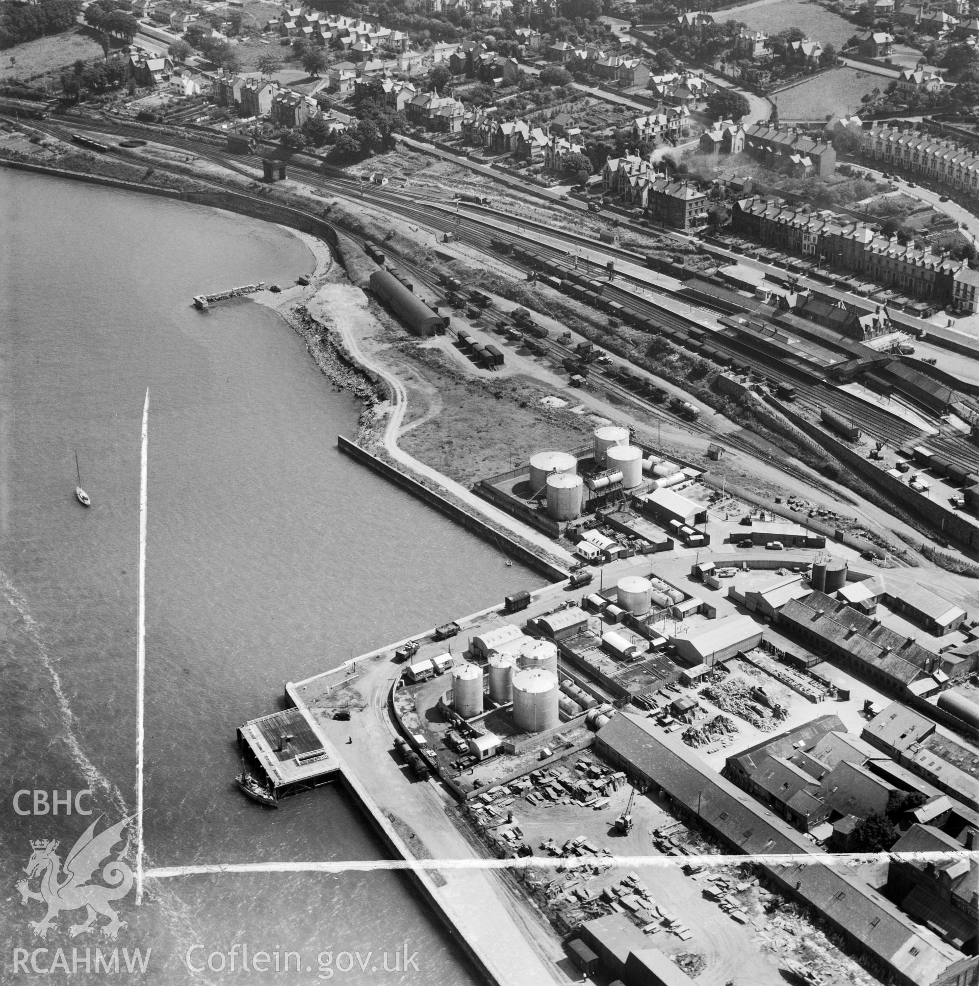 View of Shell-Mex & BP works, Victoria Dock, Caernarfon