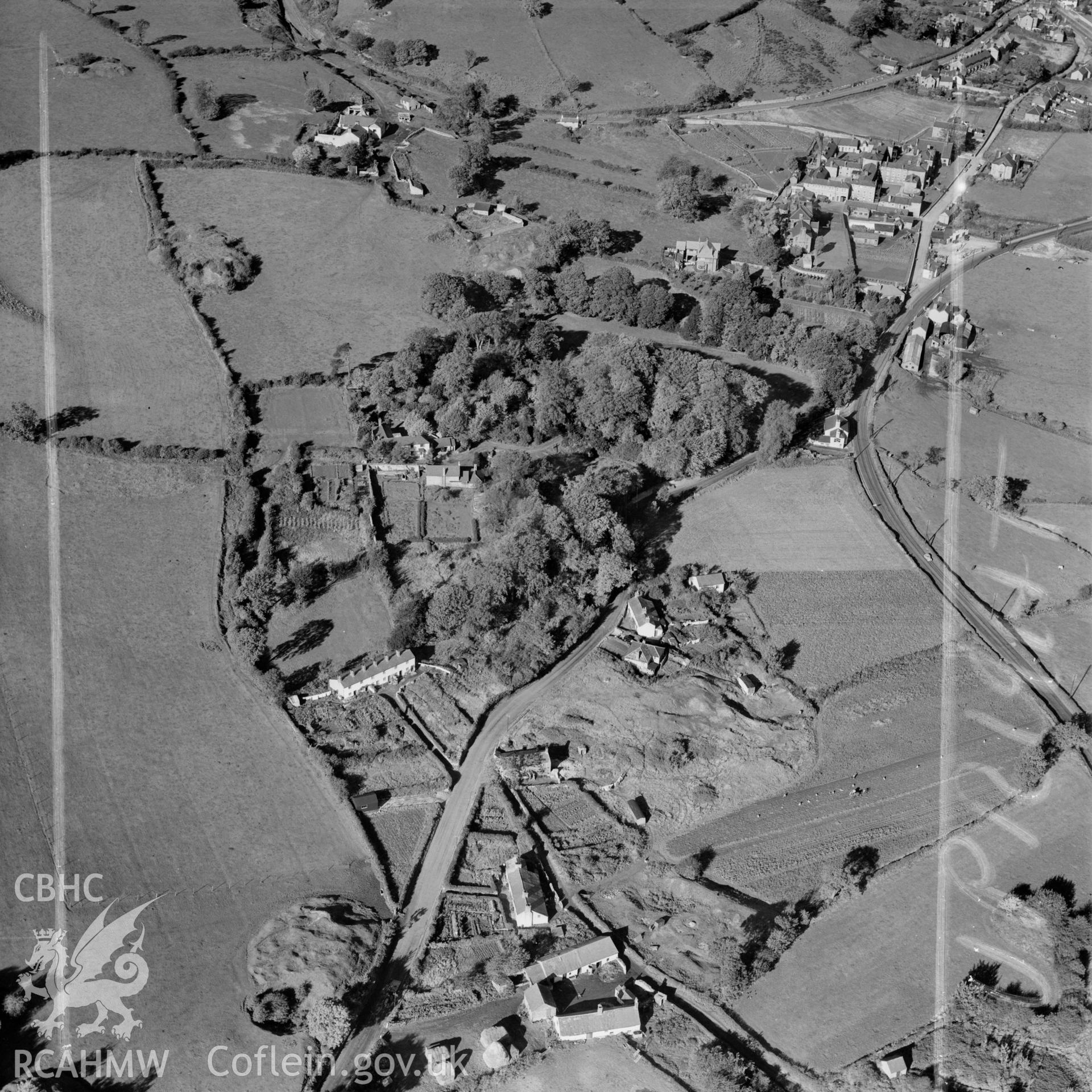 View of area south of Holywell showing Pistyll and Milwr farm. Labelled "Holywell Textile Mills Ltd., Highfield & Pistyll".