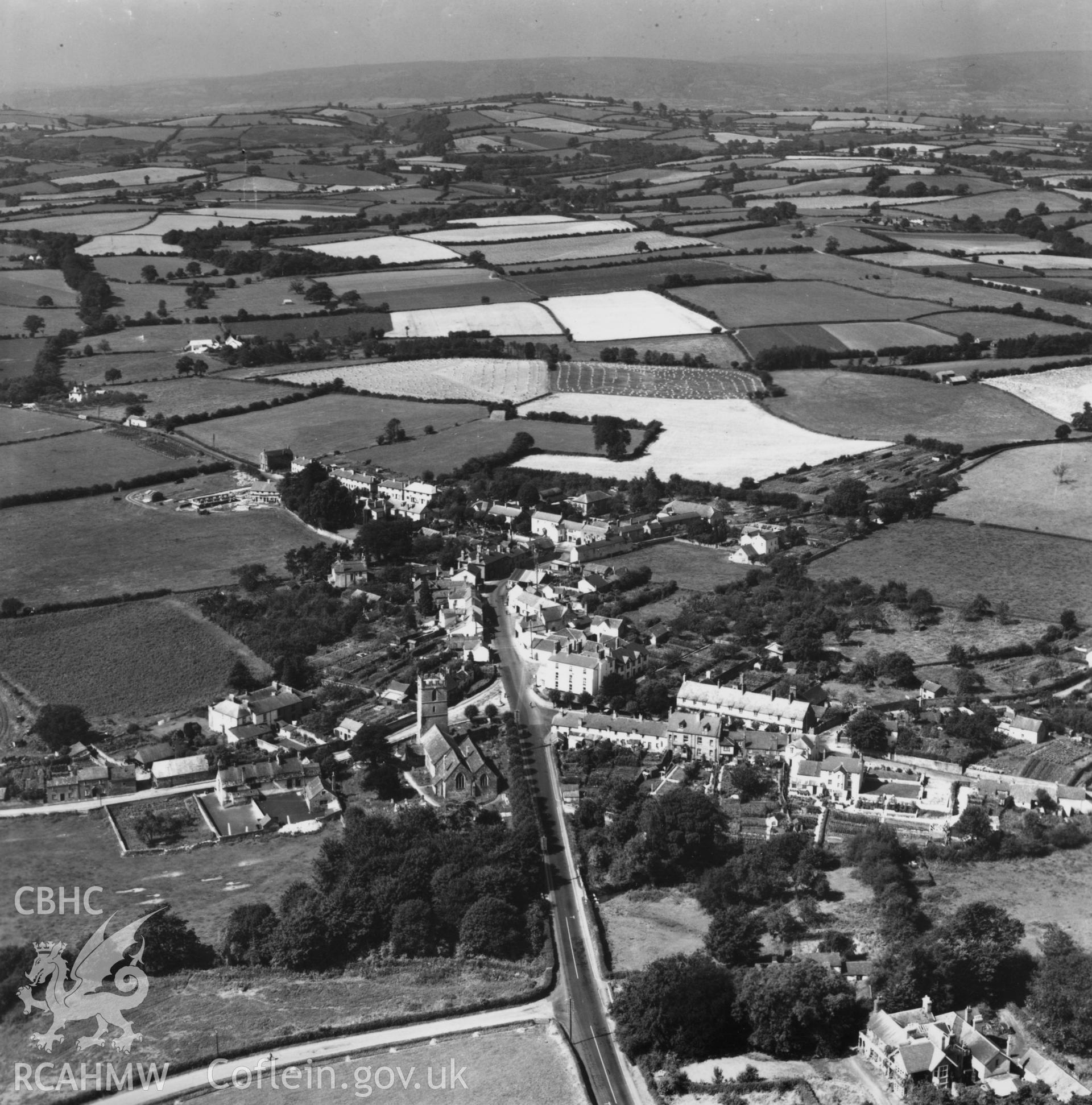 View of Raglan from the north east. Oblique aerial photograph, 5?" cut roll film.