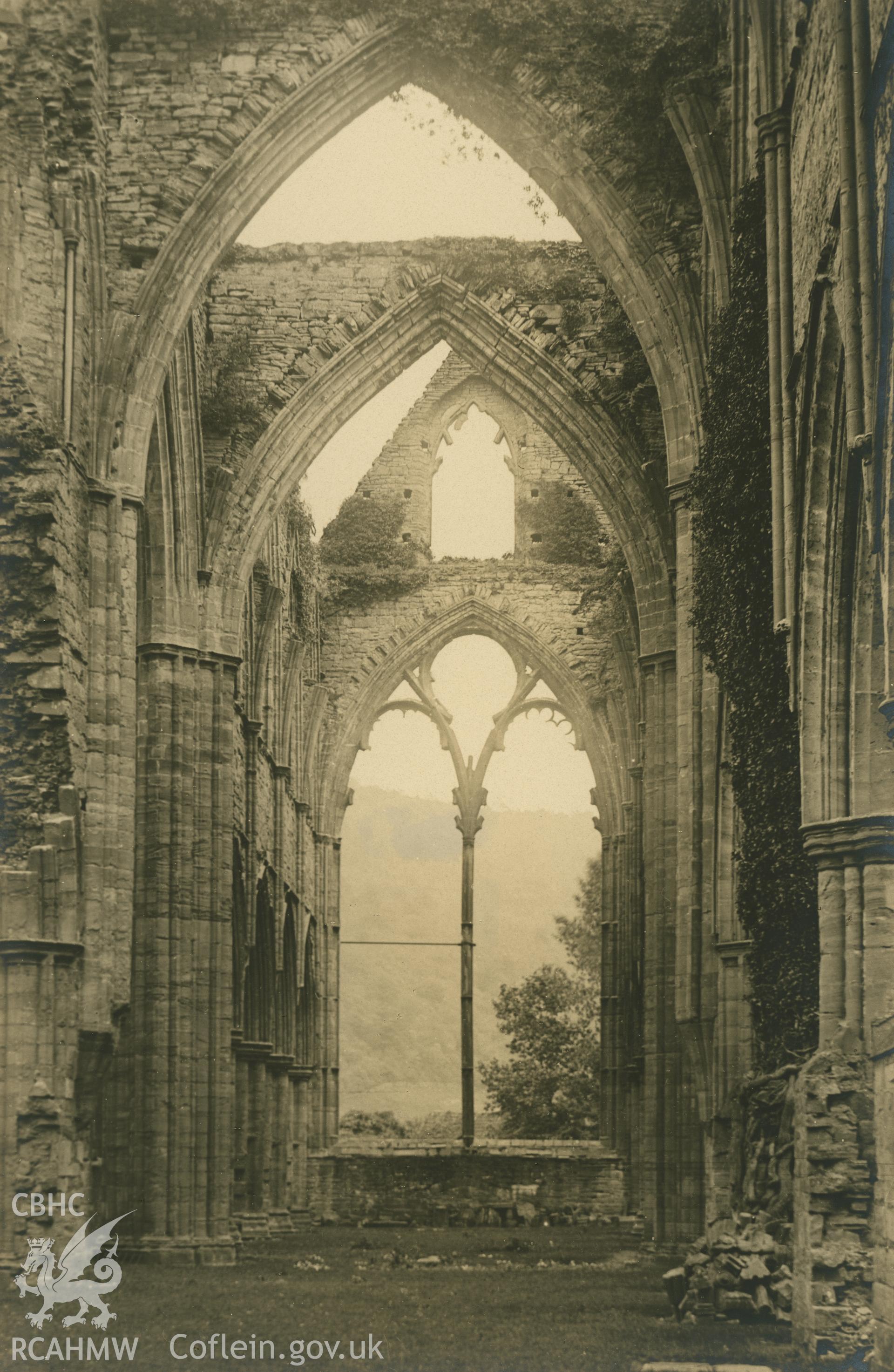 Digital copy of an interior view of Tintern Abbey looking east.