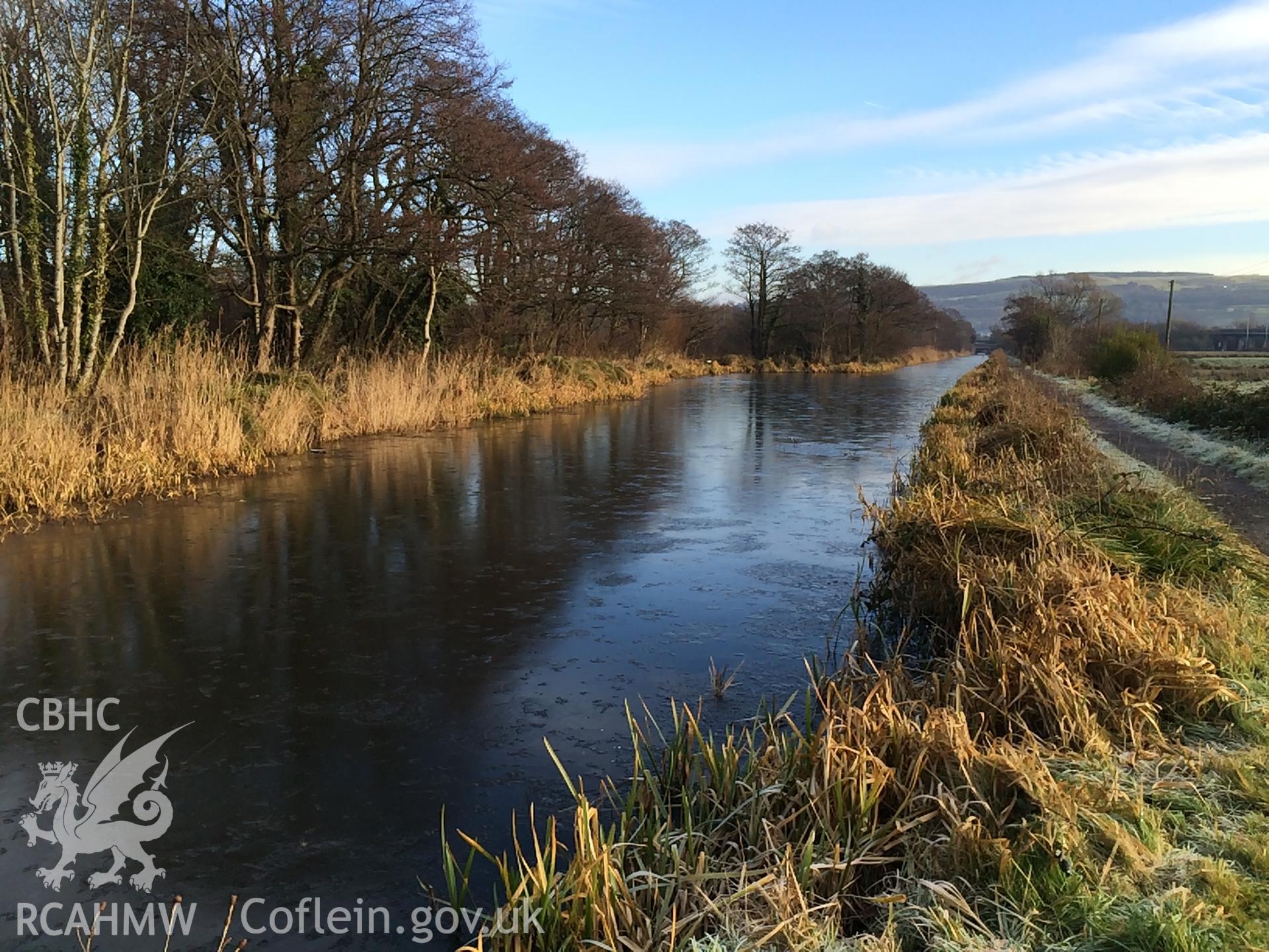 Photo showing Neath Abbey section of the Tennant Canal, taken by Paul R. Davis, December 2017.
