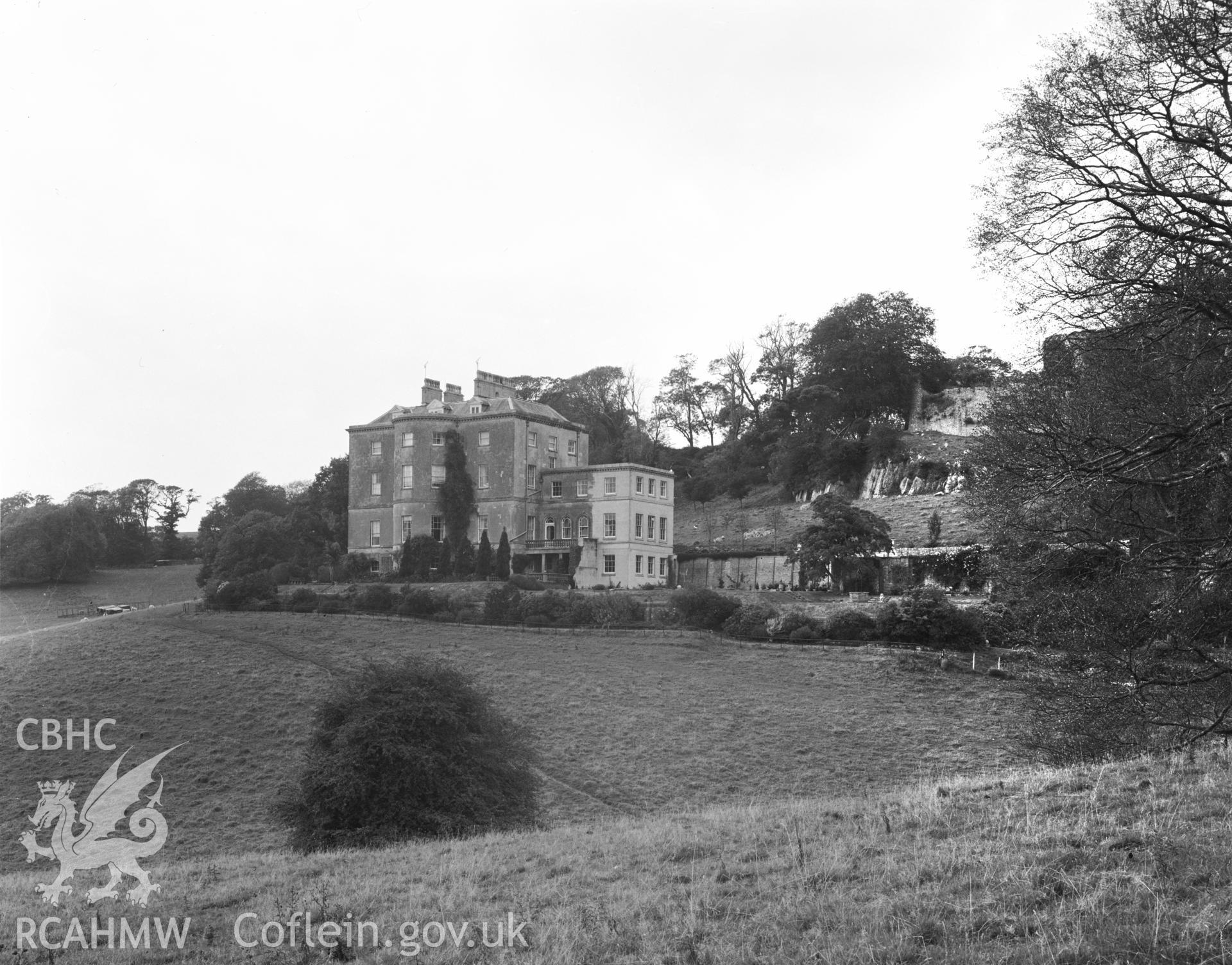 Digital copy of a negative showing exterior view of Penrice Castle.