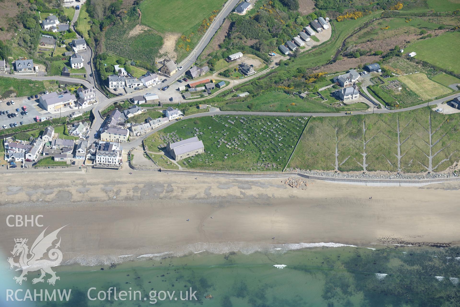 Aerial photography of Aberdaron taken on 3rd May 2017.  Baseline aerial reconnaissance survey for the CHERISH Project. ? Crown: CHERISH PROJECT 2017. Produced with EU funds through the Ireland Wales Co-operation Programme 2014-2020. All material made fre