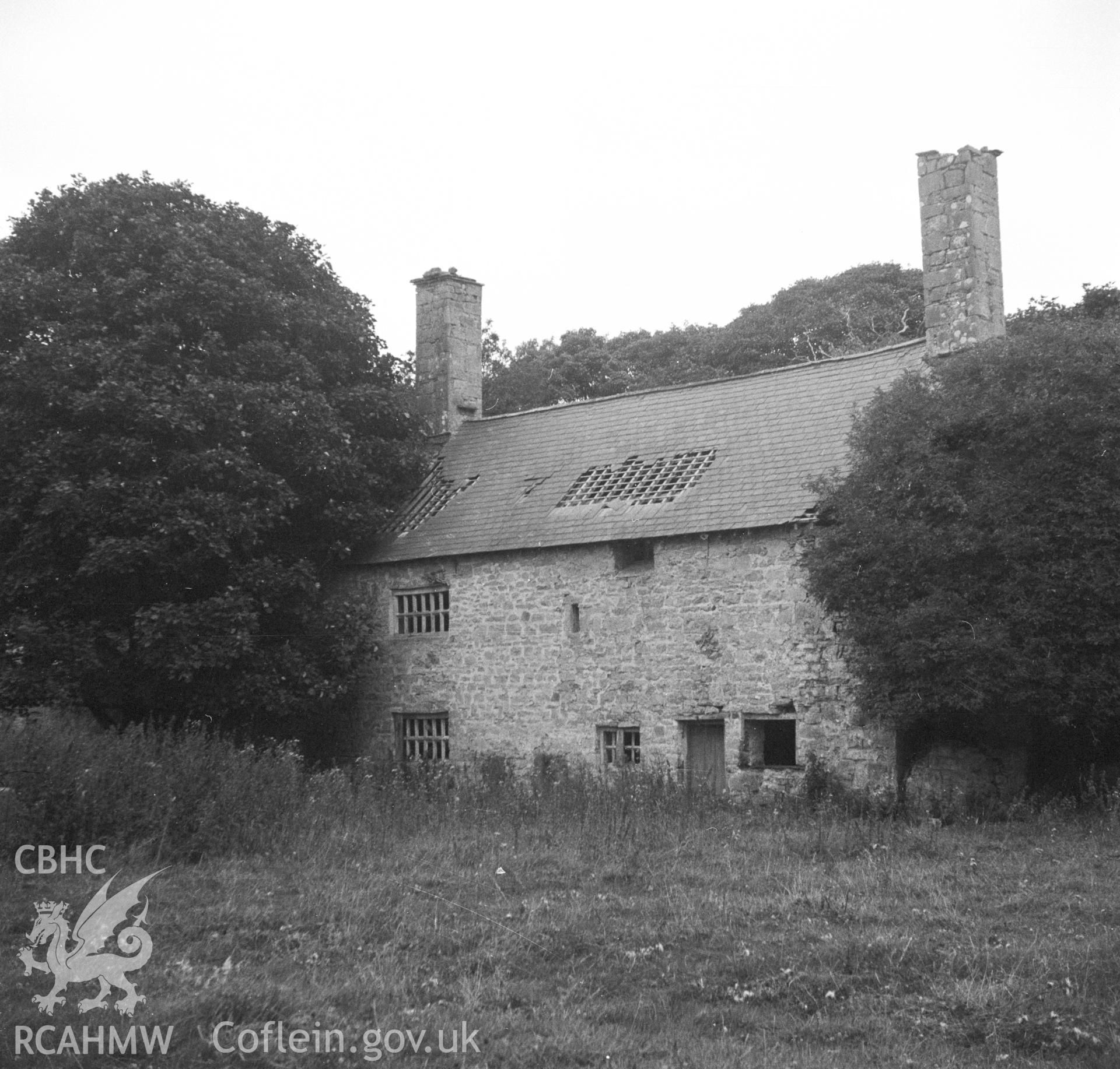 Digital copy of a nitrate negative showing exterior view of Dolauglyder, Denbighshire.