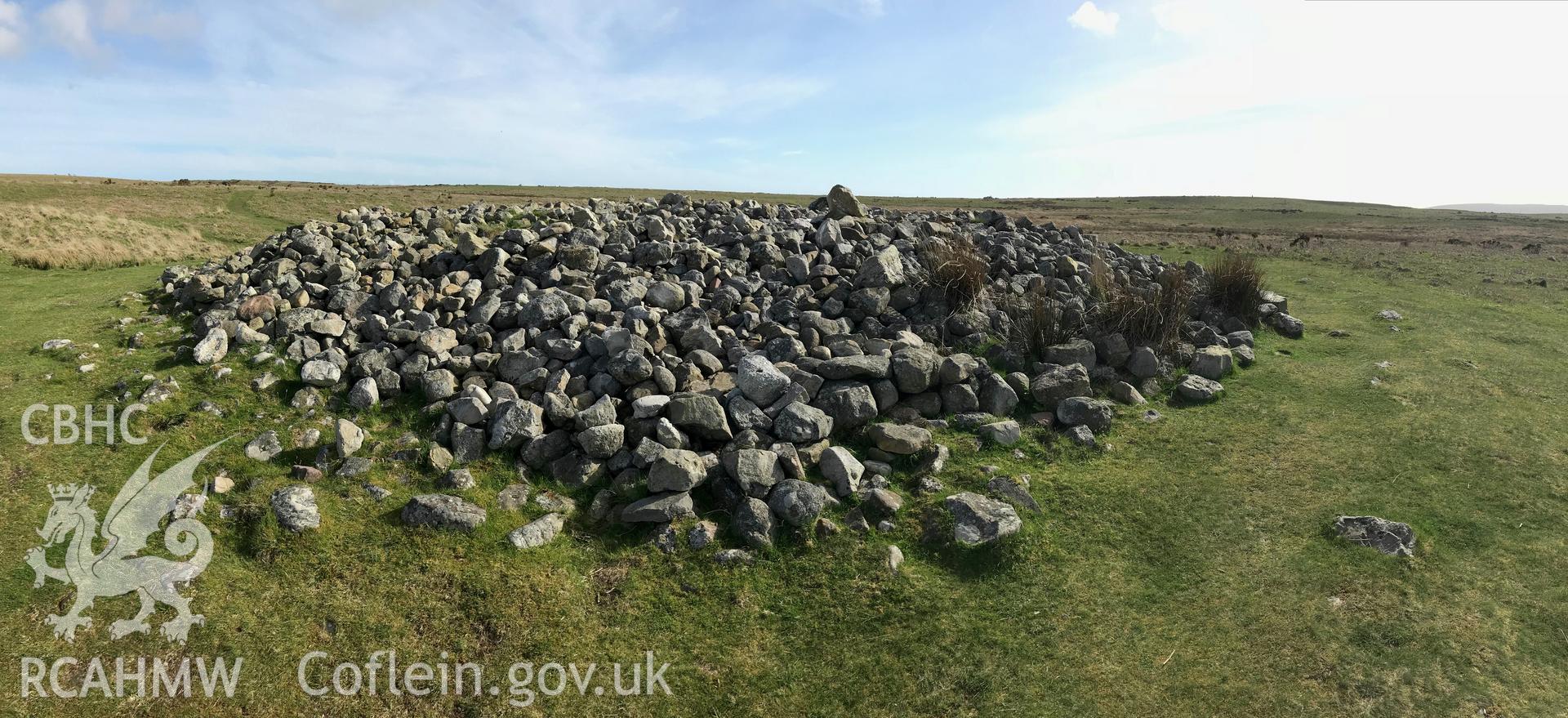 Colour photo showing view of Great Carn, Cefn Bryn, taken by Paul R. Davis, 10th May 2018.