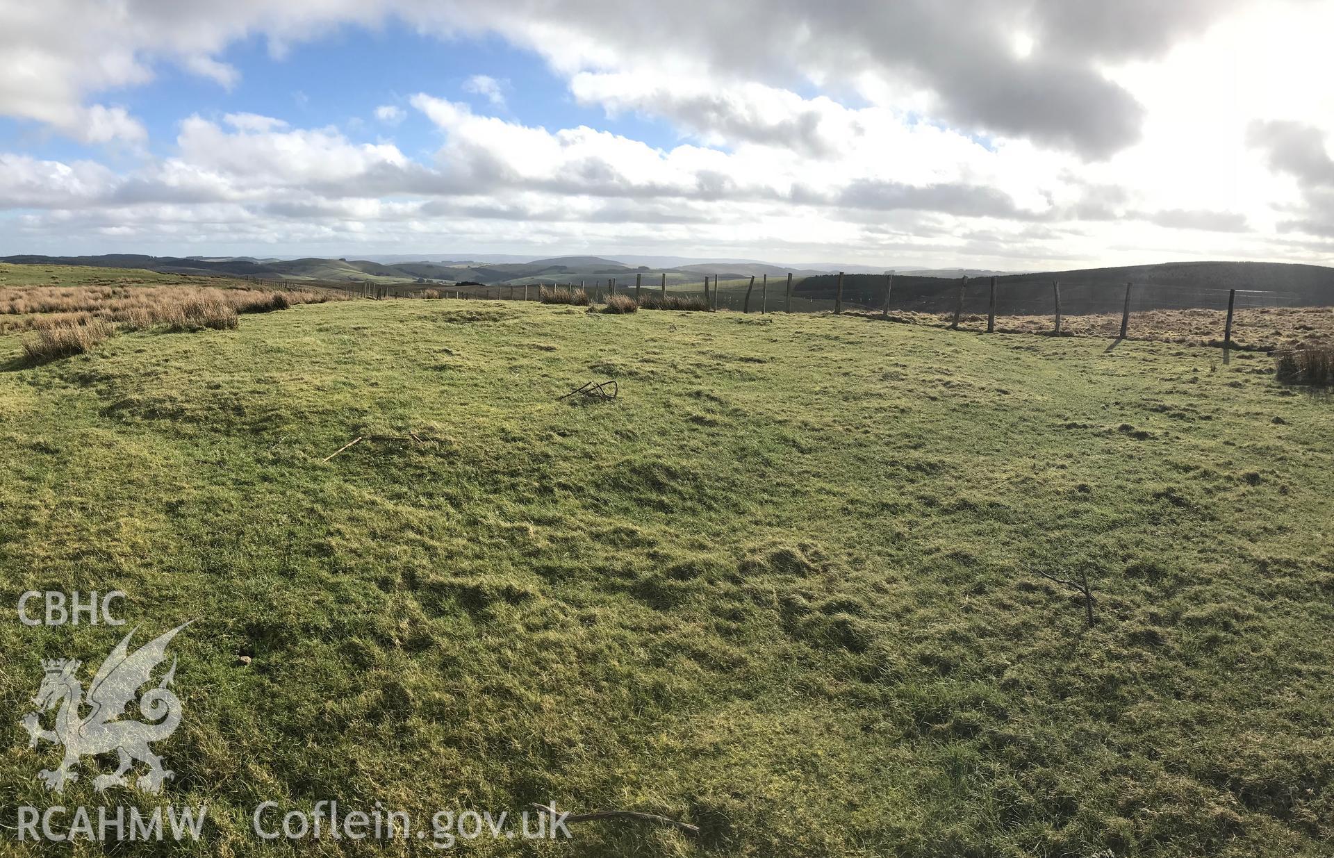 Digital colour photograph of Pen y Crocbren gibbet mound, Llanbrynmair, taken by Paul R. Davis on 16th February 2019.