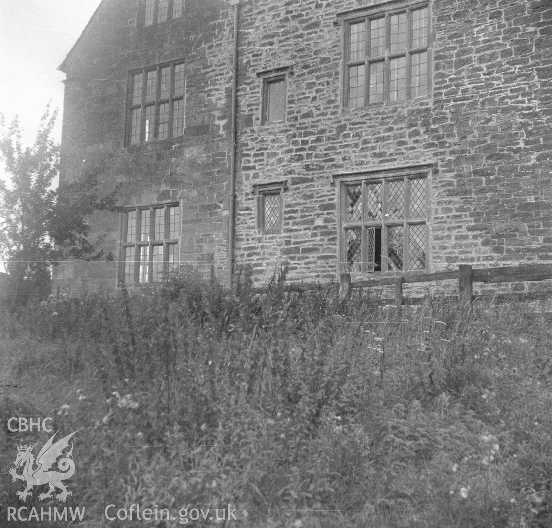 Digital copy of an undated nitrate negative showing exterior view of Treowen, Monmouthshire.