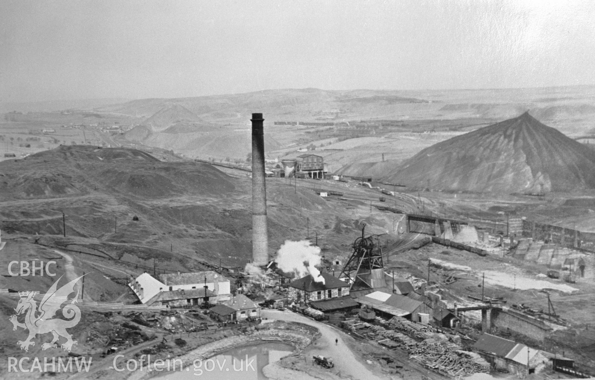 Digital copy of an acetate negative showing general view of Big Pit, from the John Cornwell Collection.