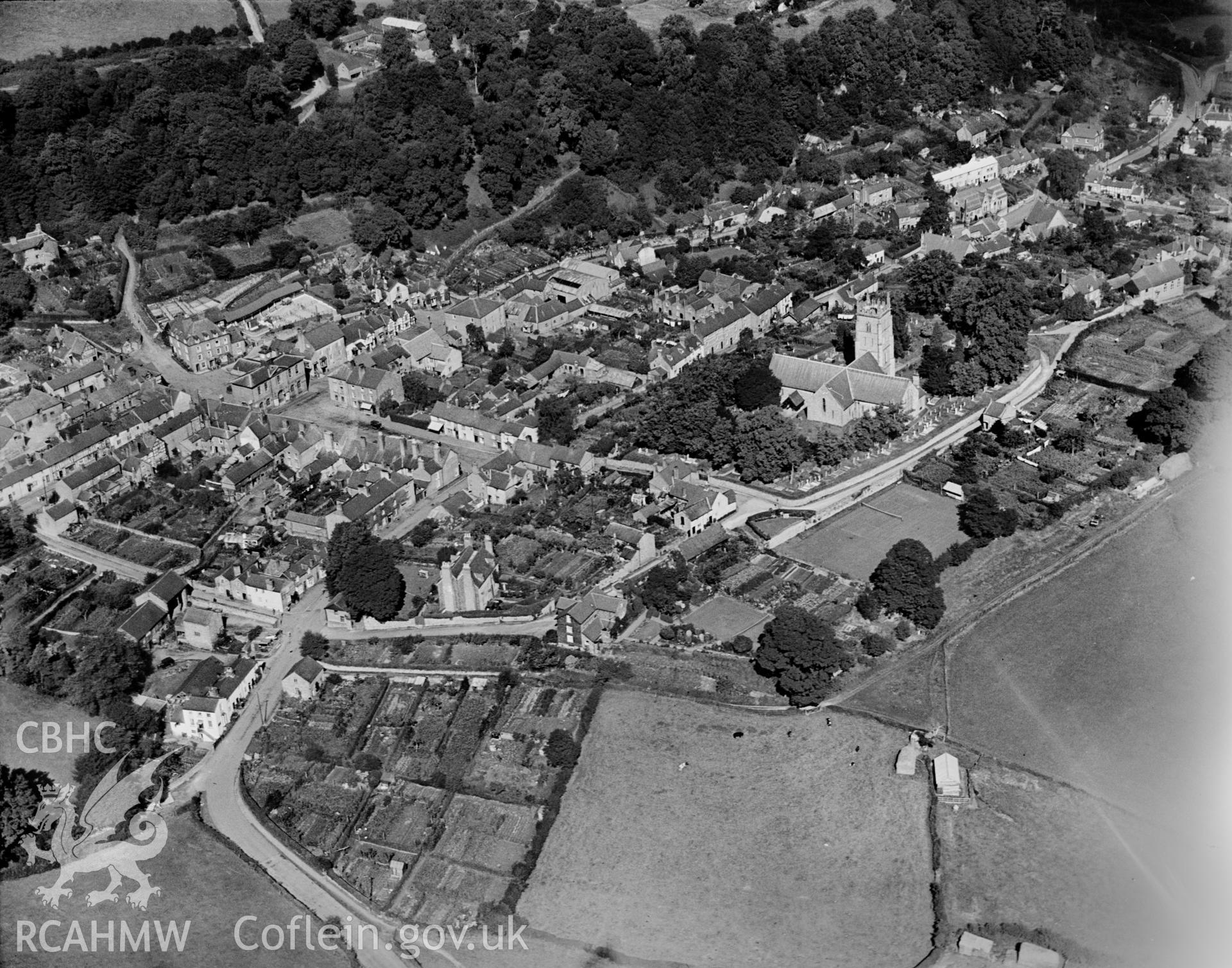 General view of Montgomery, oblique aerial view. 5?x4? black and white glass plate negative.
