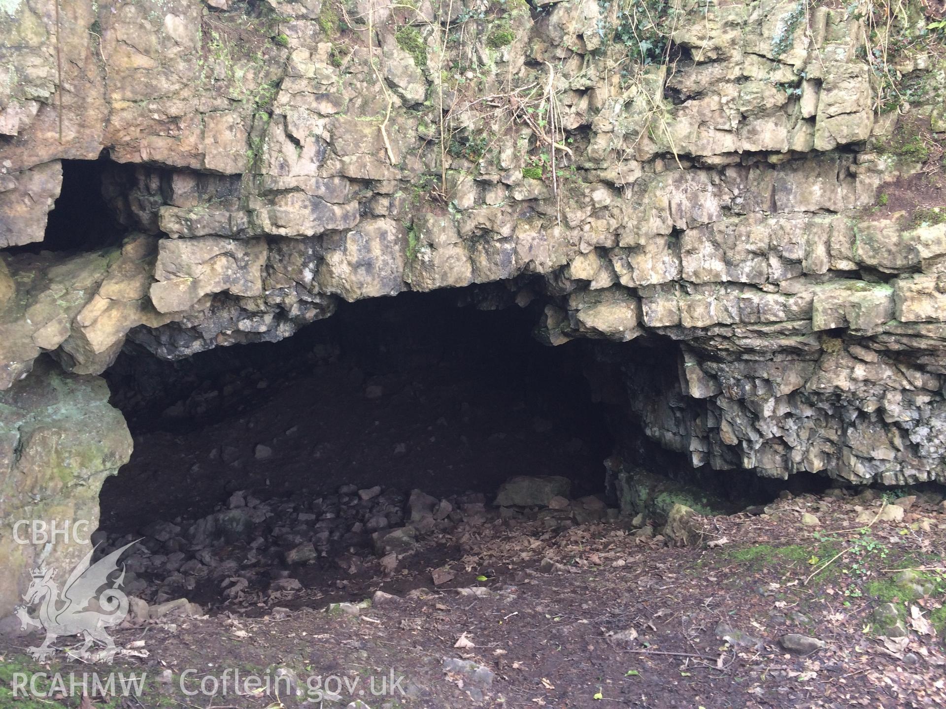 Colour photo showing view of Llanymynech cave taken by Paul R. Davis, 28th February 2018.