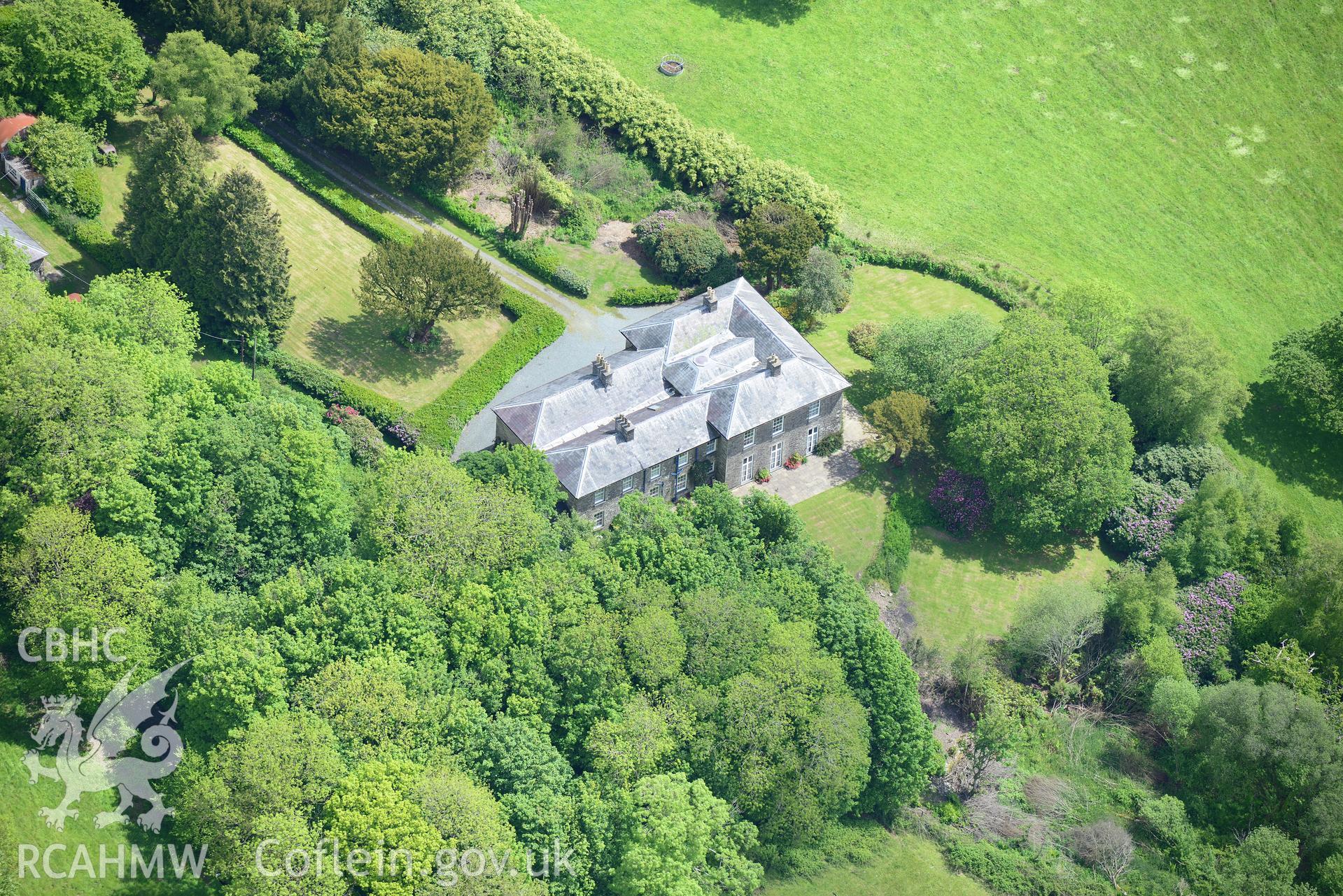 Bwlch Bychan House. Oblique aerial photograph taken during the Royal Commission's programme of archaeological aerial reconnaissance by Toby Driver on 3rd June 2015.