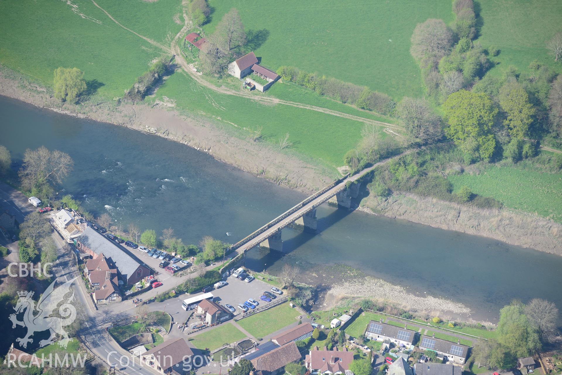 Tintern Abbey Mill and Viaduct Oblique aerial photograph taken during the Royal Commission's programme of archaeological aerial reconnaissance by Toby Driver on 21st April 2015