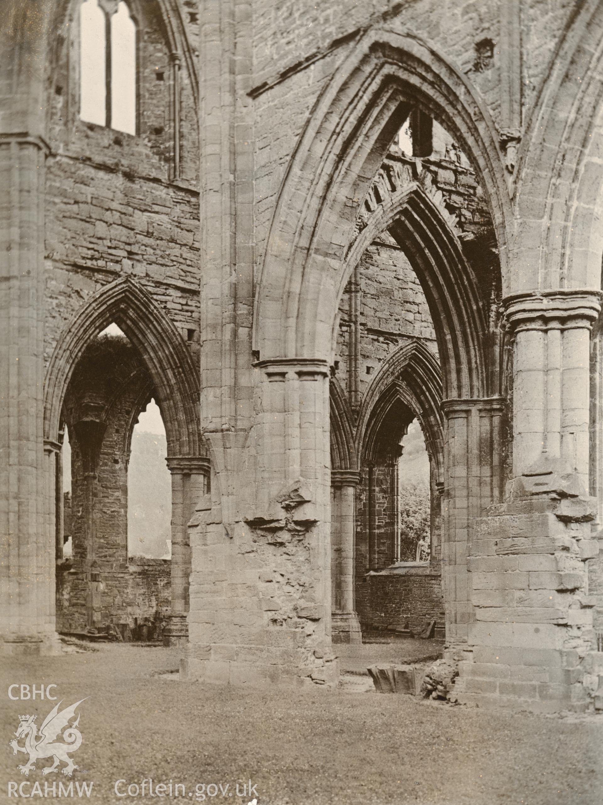 Digital copy of a circa 1870 albumen print showing an interior view of Tintern Abbey.