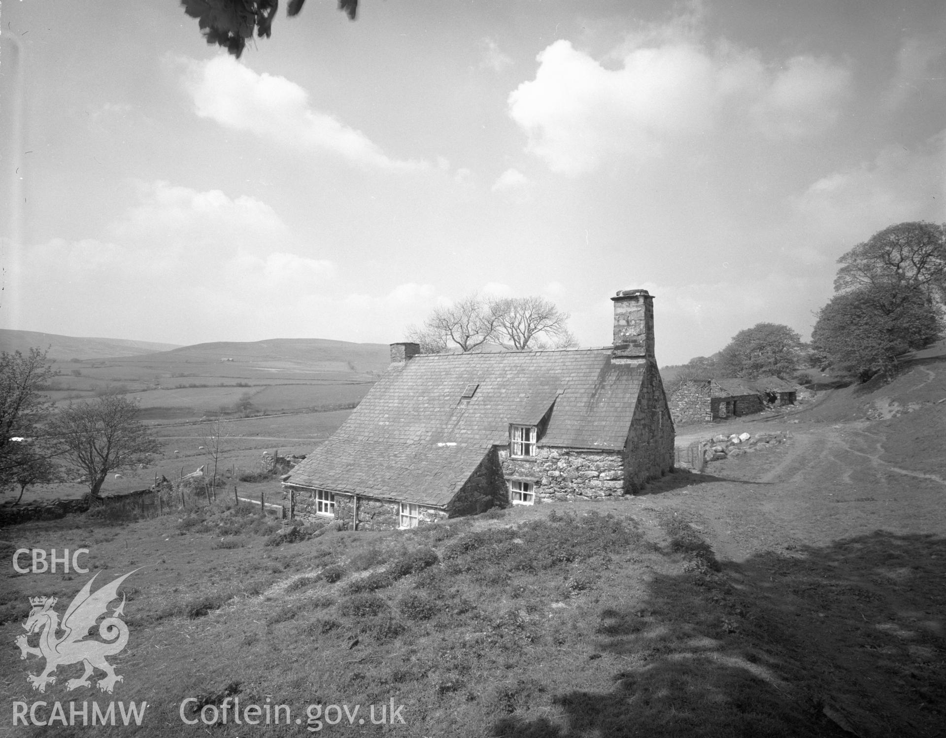 Digital copy of an acetate negative showing general view of Ty Cerrig.